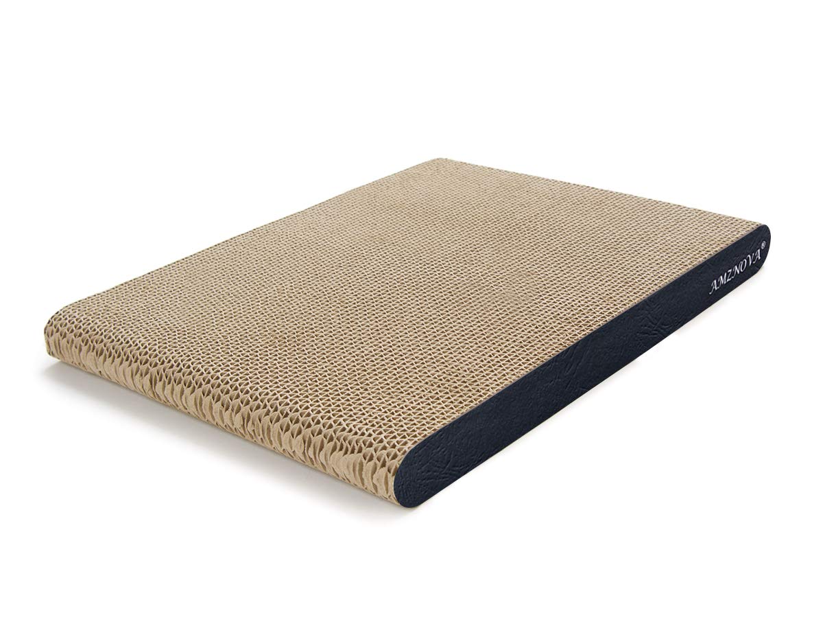 Cat Scratching Pad, Cat Scratcher Cardboard, Scratch Lounge With Catnip, Wide, Textured Black(Upgraded)