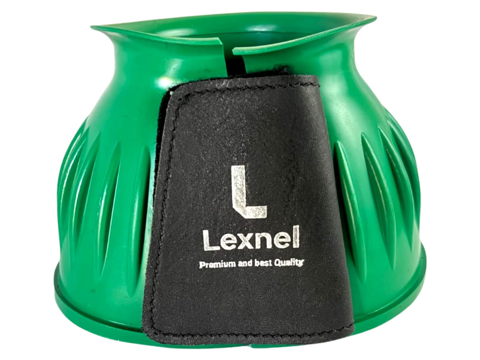 Lexnel Rubber Horse Bell Boots - Durable Overreach Protection & Secure Hook-And-Loop Closure (S-Green)