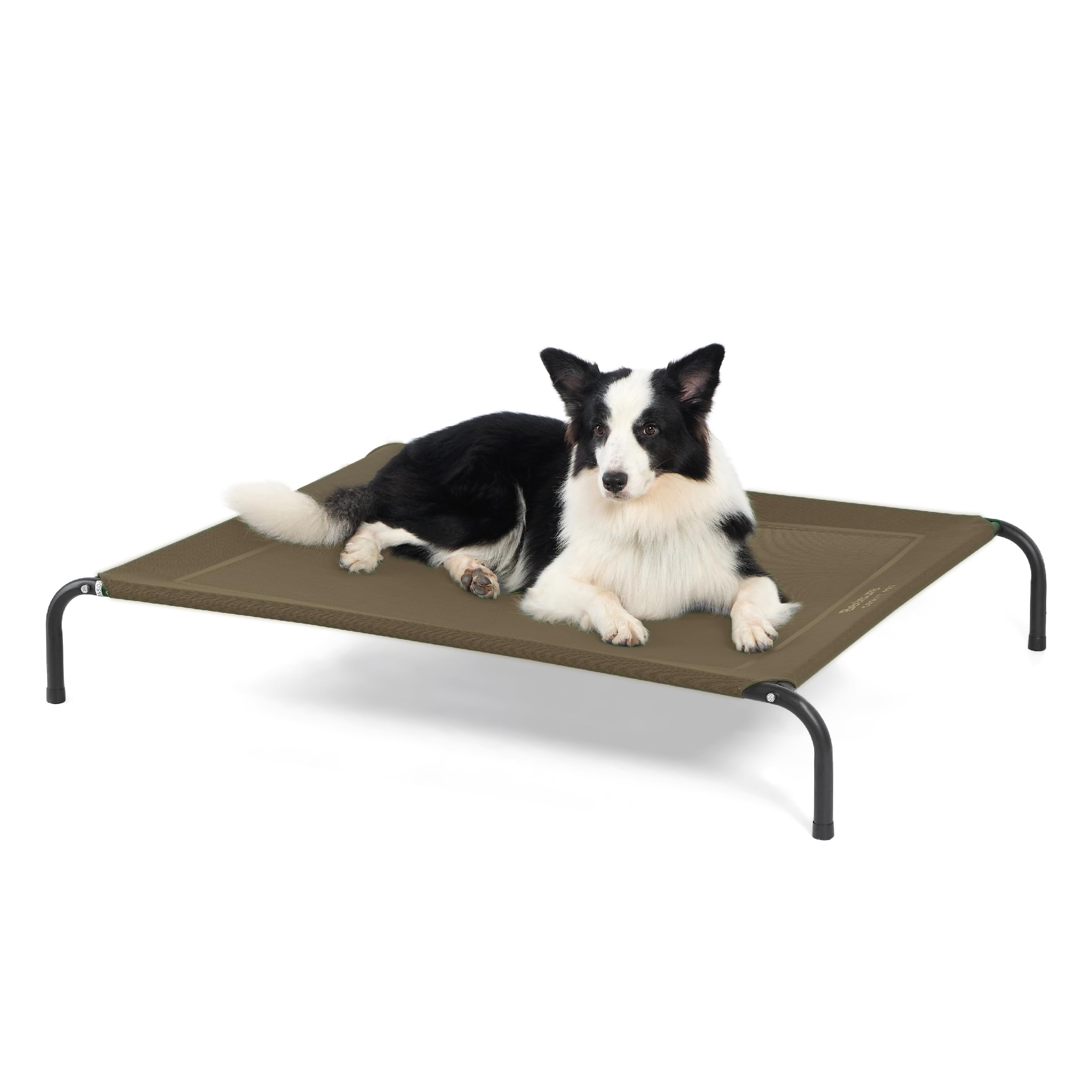 Bedsure Large Elevated Cooling Outdoor Dog Bed - Raised Cots For Large Dogs, Portable Indoor & Outdoor Pet Hammock Bed With Skid-Resistant Feet, Frame With Breathable Mesh, Brown, 49 Inches
