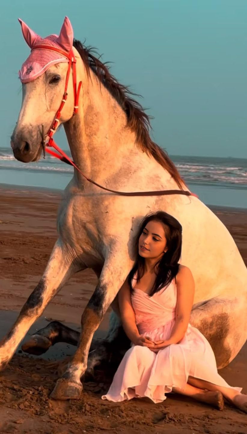 T TEKE Gorgeous Horse Ear Bonnet, 68% Viscose + 32% Acrylic Hand Crocheted mesh with Stylish Piping, Spandex Ears