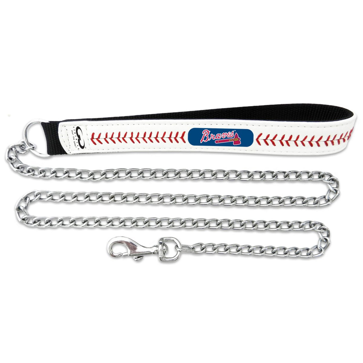 Mlb Atlanta Braves Baseball Leather Chain Leash, 3.5 Mm