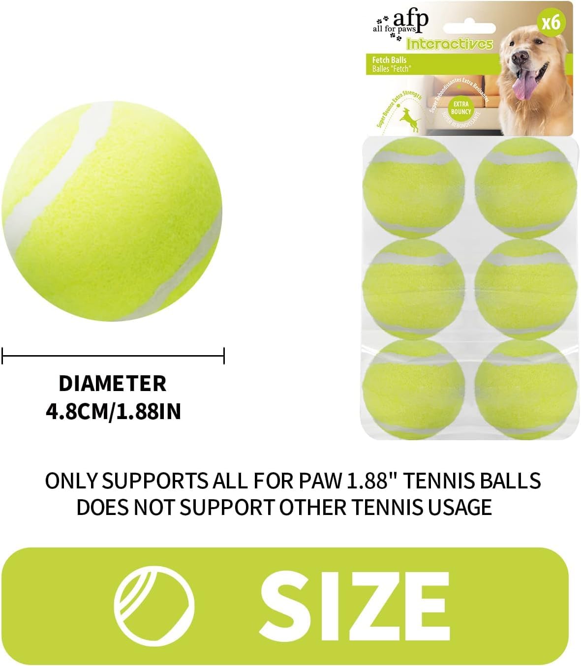 All For Paws Ball Launcher Dog Bal L Pet Throwing Toy Mini Tennis Bal Ls For Dogs (Mini Bal L 2 Inch)