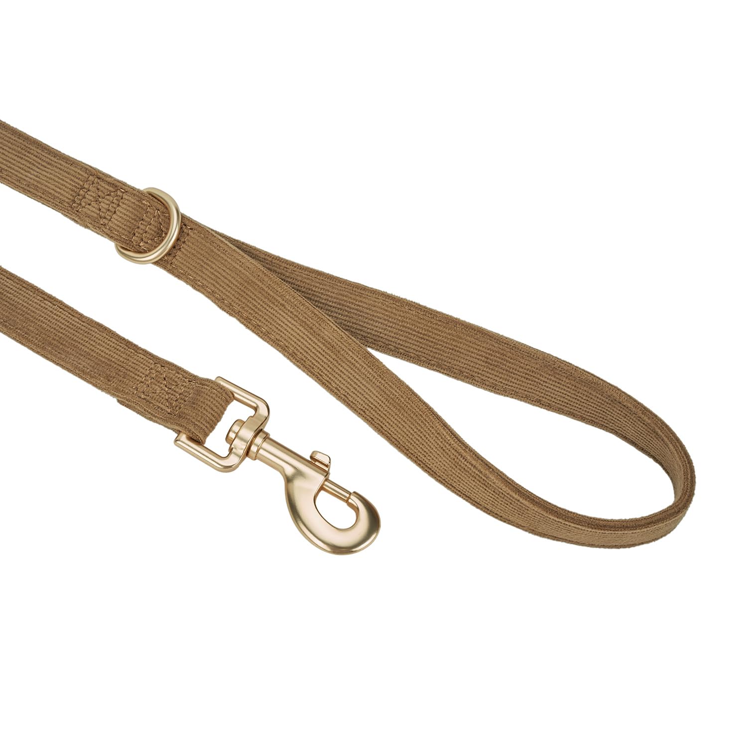 Petiry Soft Corduroy Fibric Dog Leash, 5 Feet Length Lead With Heavy Duty Rotating Hook, For Medium Large Dogs.(M,Brown)
