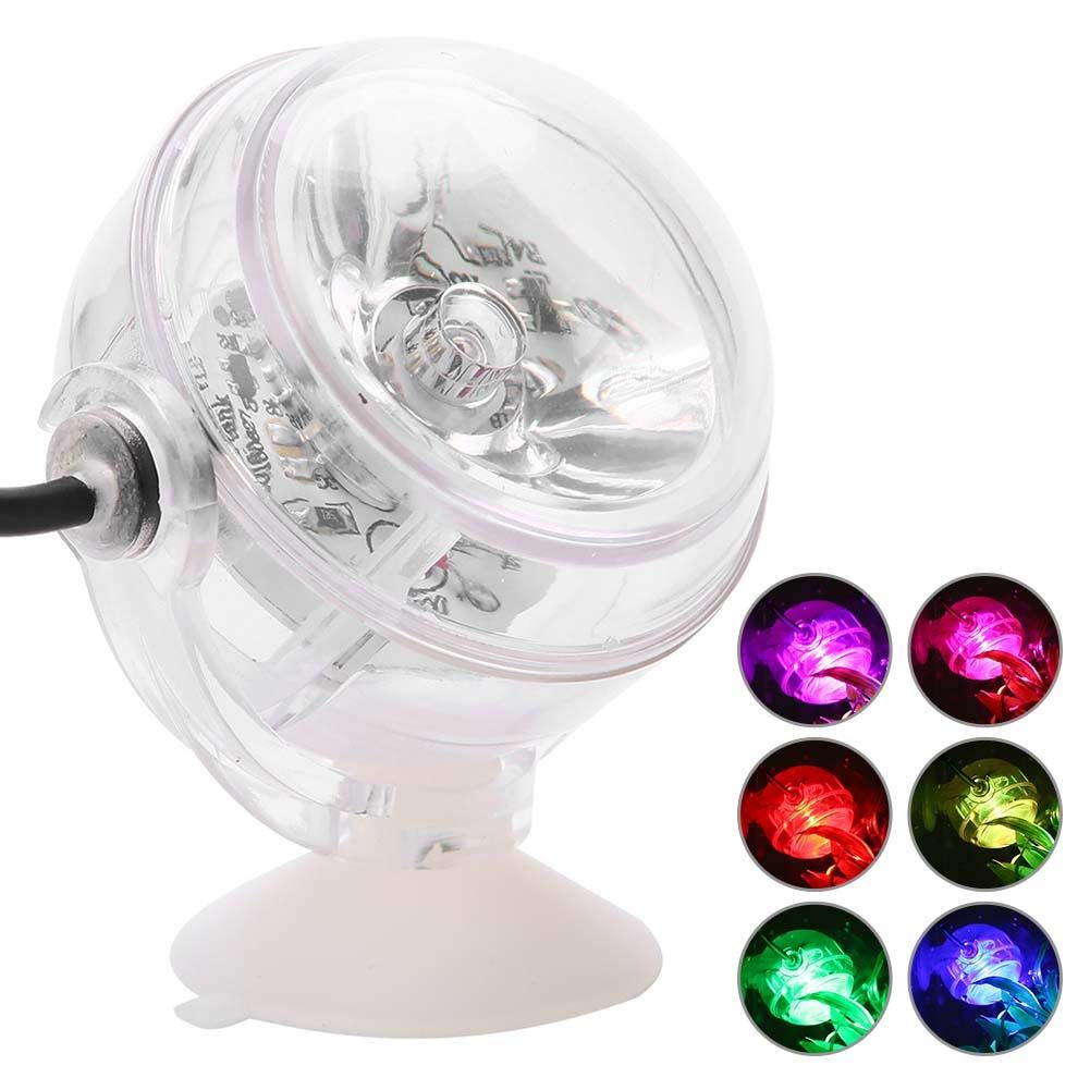 Semme LED Fish Spot Light, 180 Degree Rotation Mini RGB Spotlights Submersible Fish Lamp for Aquarium Fountain Fish Pond Water G