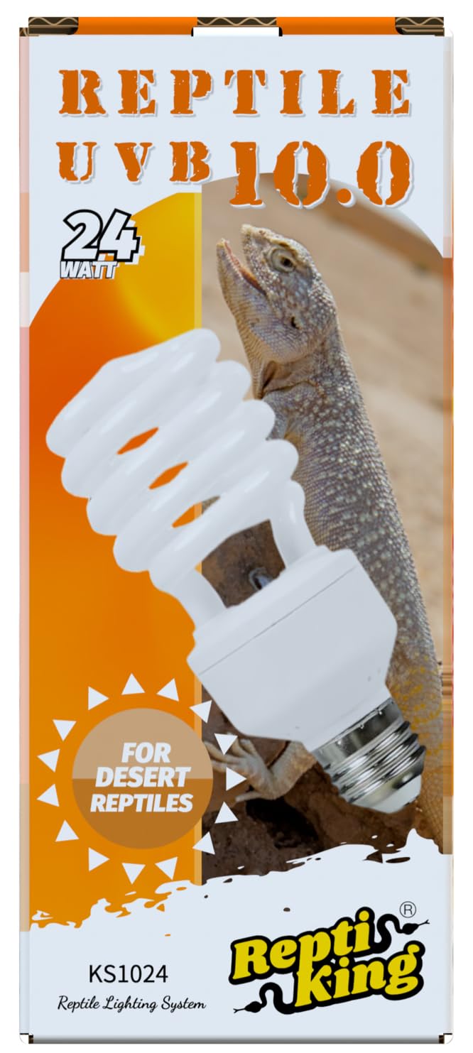 Reptiking Uvb Reptile Light, 10.0 24W, Uva Uvb Reptile Light Bulb Lamp For Bearded Dragon, Uvb Bulbs For Desert Reptiles