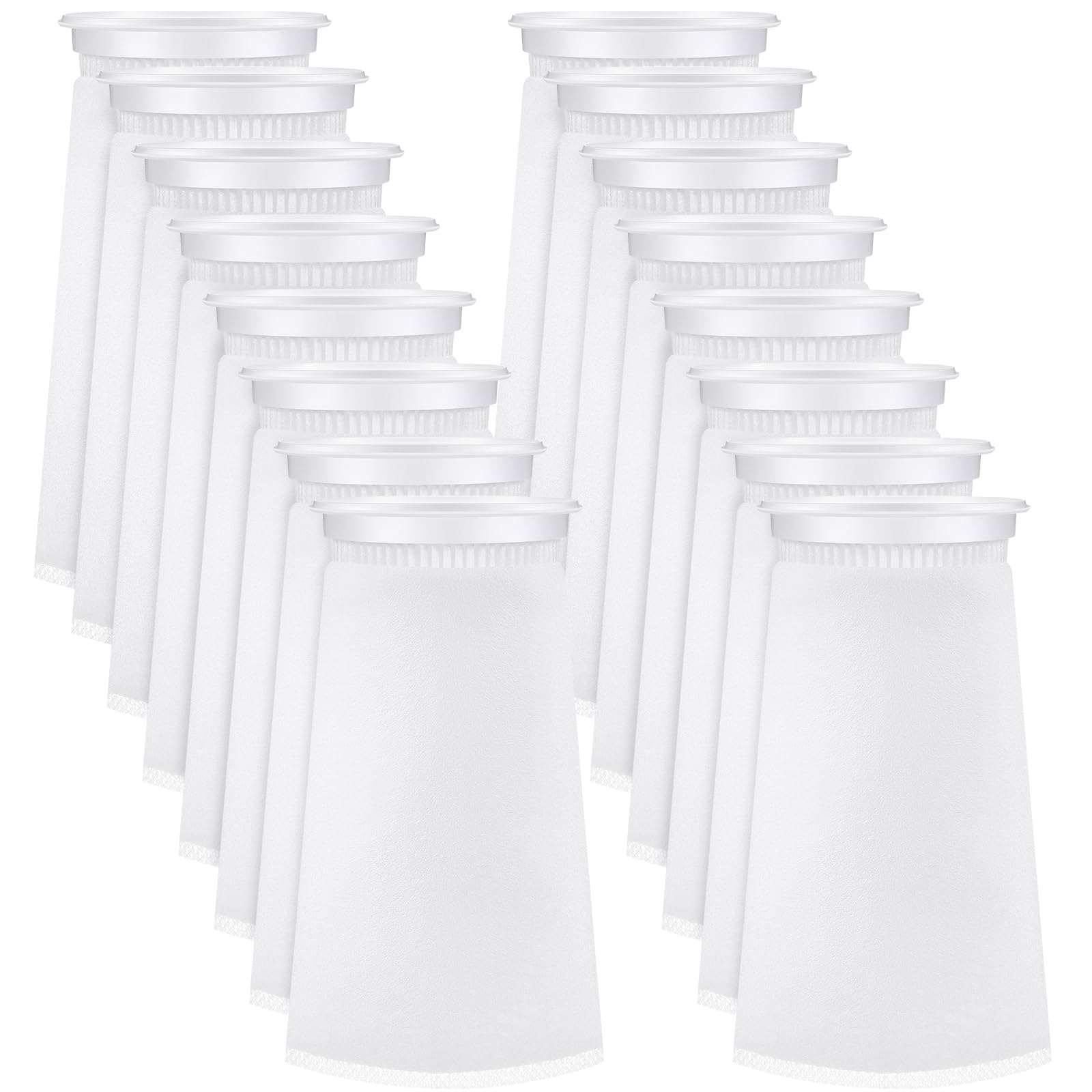 Jecery 16 Pack 4 Inch Ring Filter Socks 200 M Aquarium Filter Bags Aquarium Socks For Tank Sump Saltwater Freshwater(9.5    4 In
