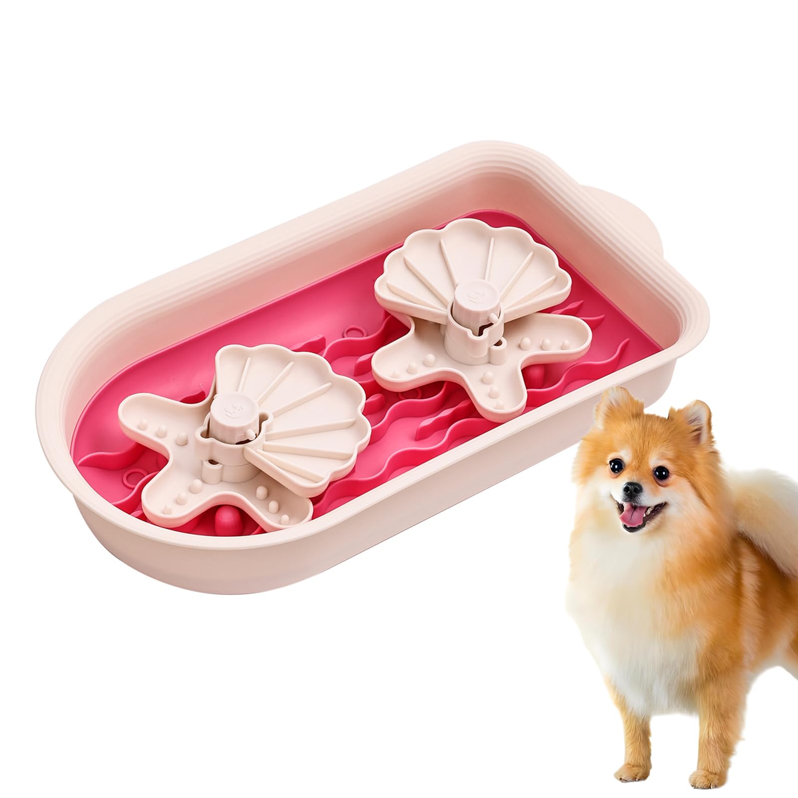 RuiXiangTeng Large Slow Feeder Dog Bowls, Dog Puzzle Slow Feeder Bowls with Lick Mat and Puzzle Inserts for Large Dogs with Non-