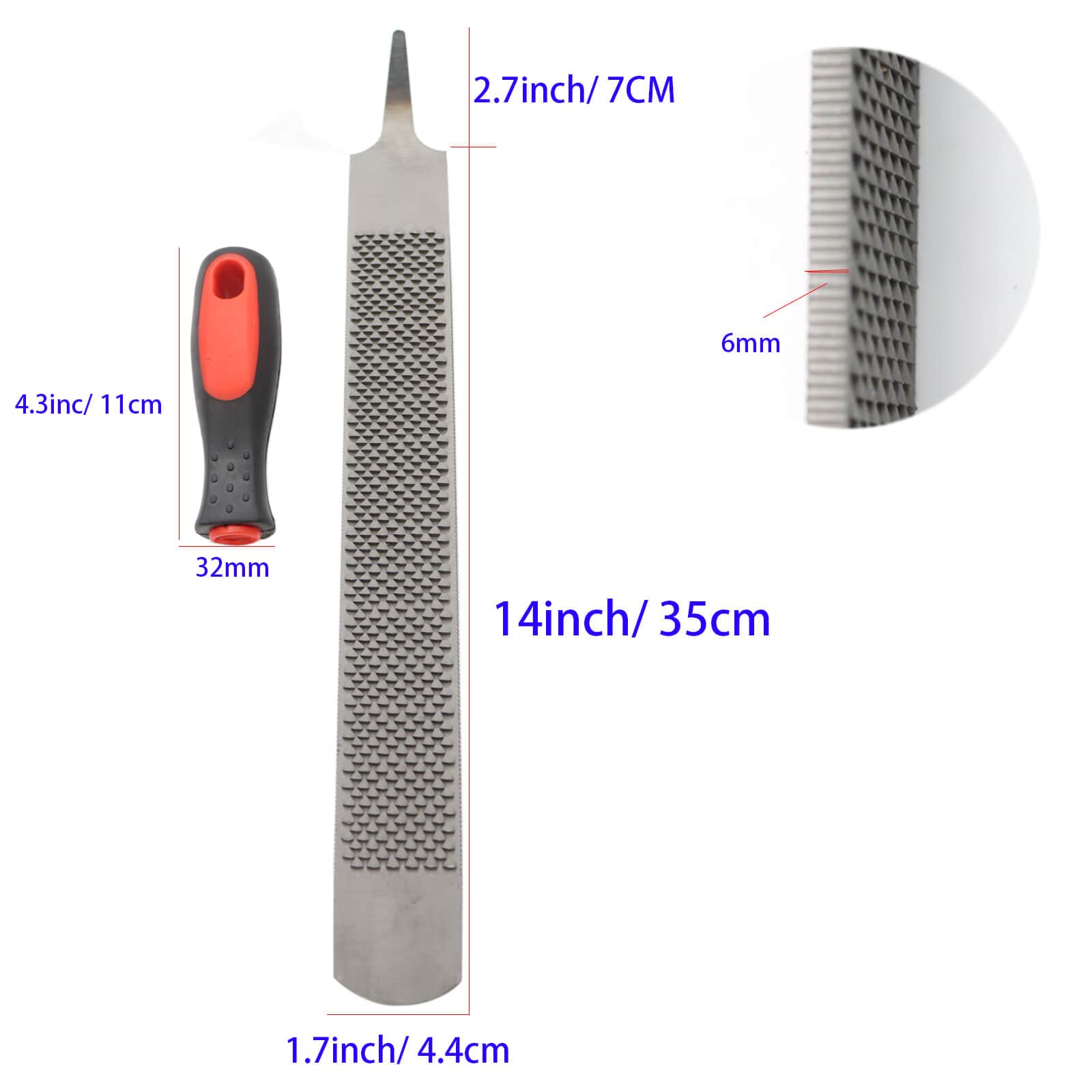 Qlvily 18 Inch Hoof Rasp, Horseshoe File With Rubber Handle, Carbon Steel Farrier File Tool, Suitable For Horse/Goat/Cow/Donkey/