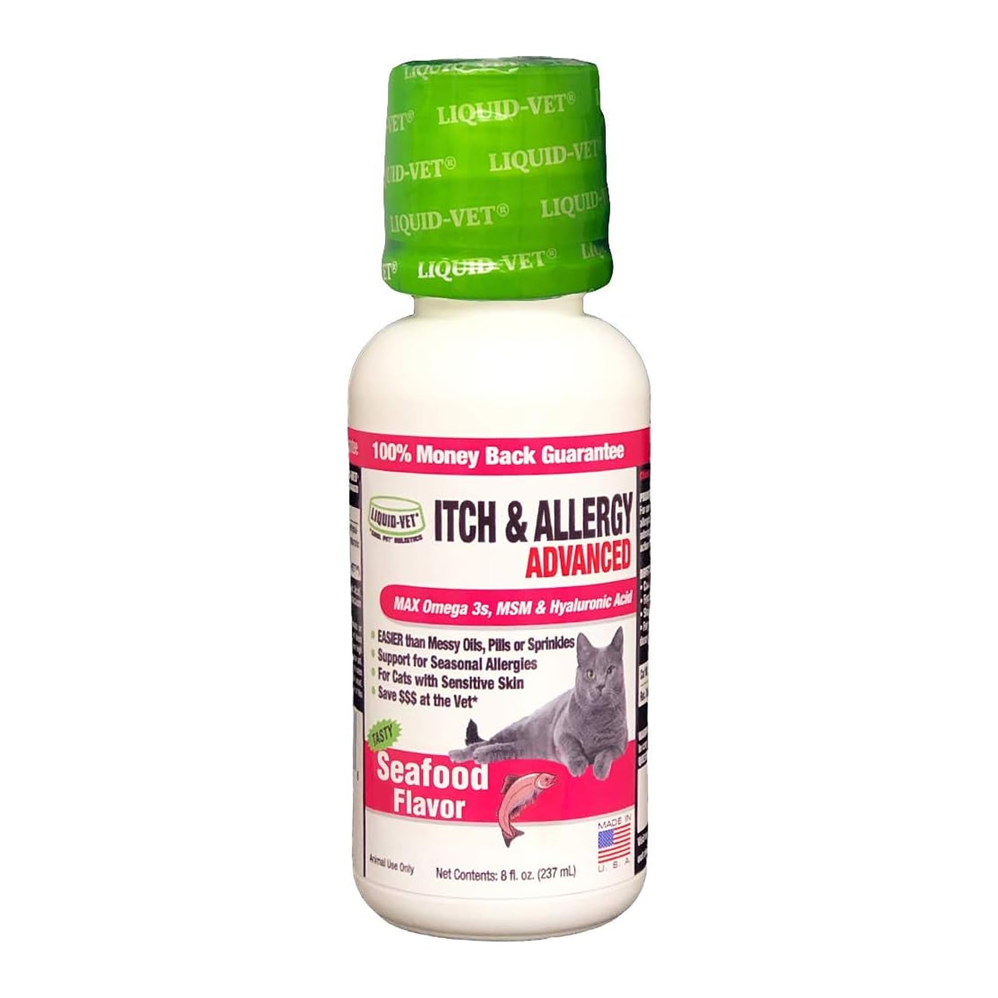 LIQUID-VET by Cool PET Holistics Feline Itch & Allergy Advanced Formula, Seafood Flavor, 8 oz
