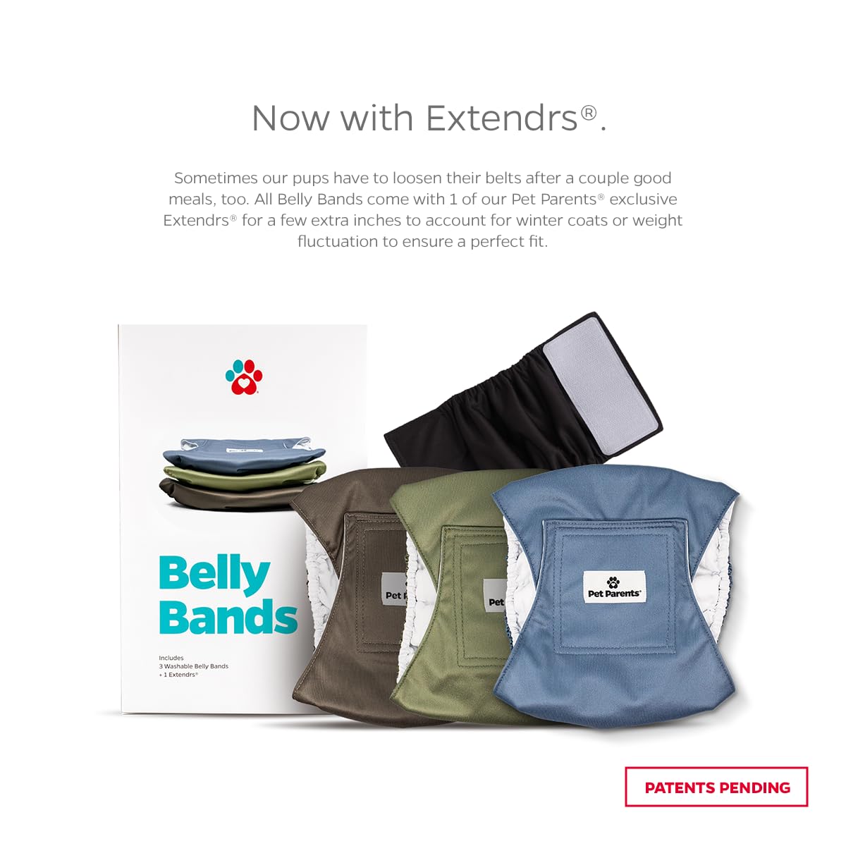 Pet Parents Washable Belly Bands For Male Dogs (3Pack) + Extendrs Of Durable Dog Diapers Male, Premium Male Dog Diapers & Dog Wr