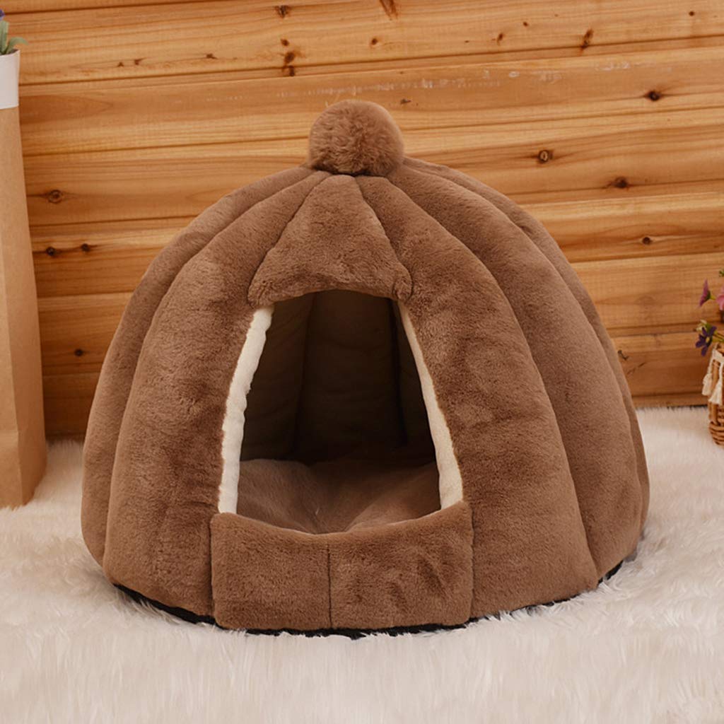 Enakshi (LABEL) Creations Pet Dog Cat Bed Soft Warm Kennel Mat Pad Blanket Tent Light tan 56x48cmPet Supplies|Dog Supplies|Beds