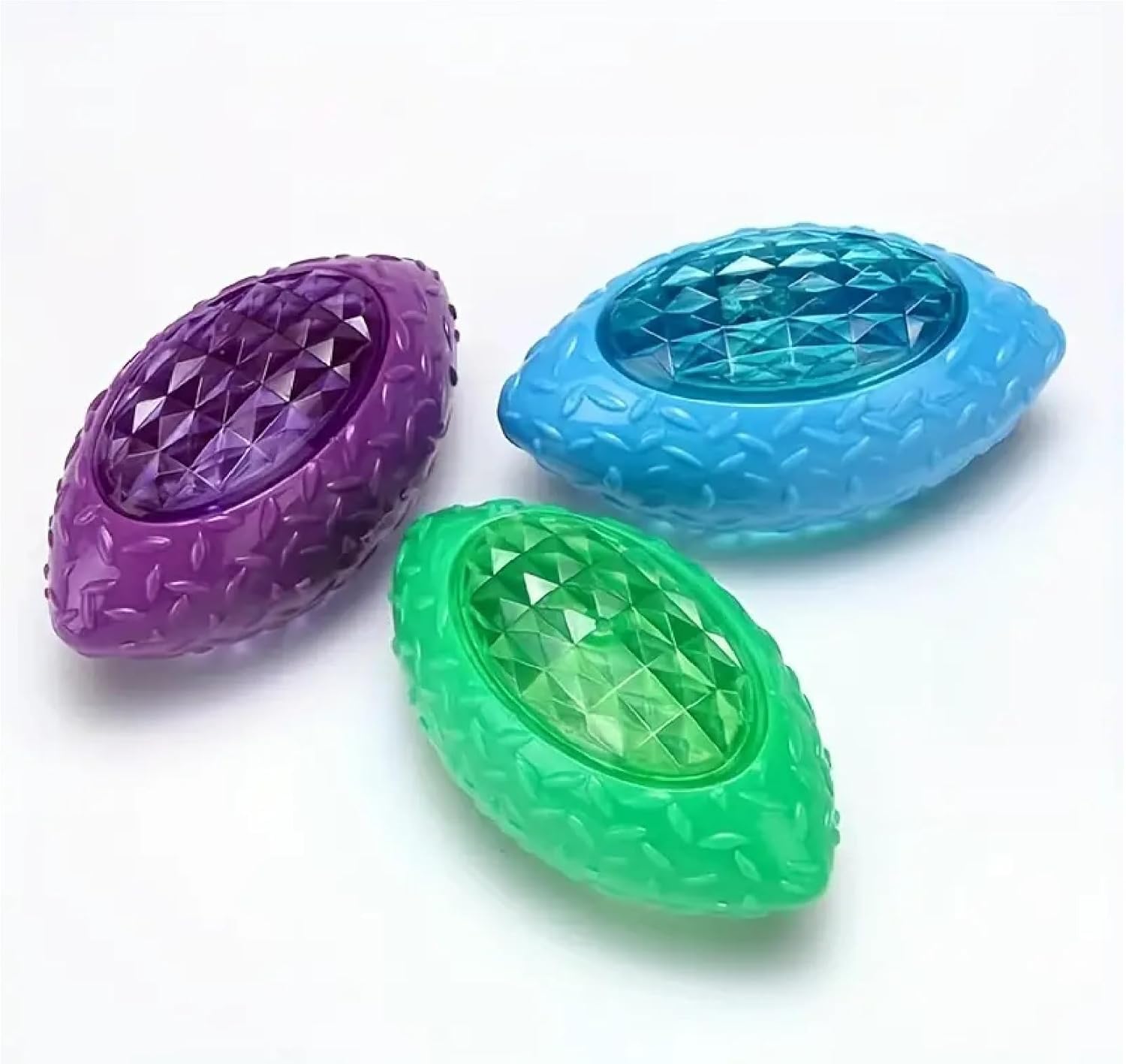 Madhabi Led LightUp Rugby Ball Toy For Dogs & Puppies  Rubber Chew & Fetch Ball With Sound For Small To Medium Breeds | Intera