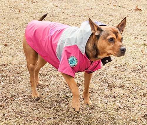 TOUCHDOG 'Mount Pinnacle' Waterproof and Windproof Fashion Designer Insulated Pet Dog Coat Ski Jacket Hooded Raincoat, X-Large, Pink