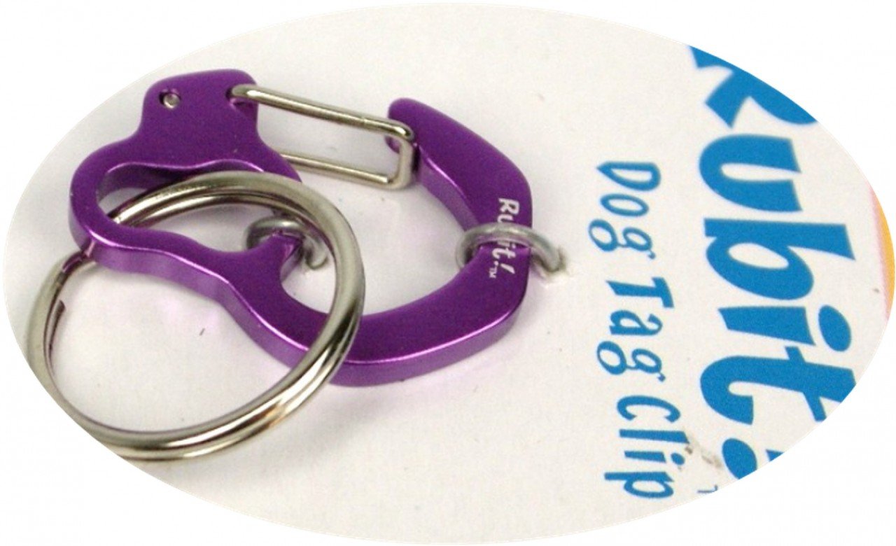 Rubit Small Curve Aluminum Dog Tag Clip - Purple
