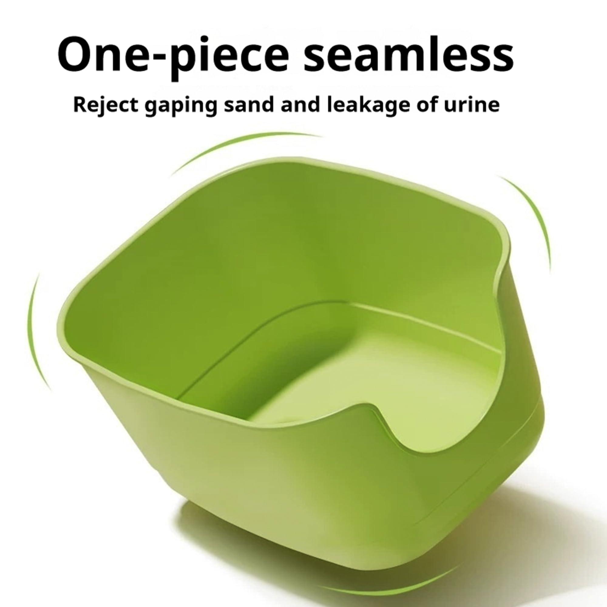 Gefryco Jumbo Cat Litter Box - X-Large Green High Wall Anti-Splashing Design, Tool-Free Assembly for Multi Cats