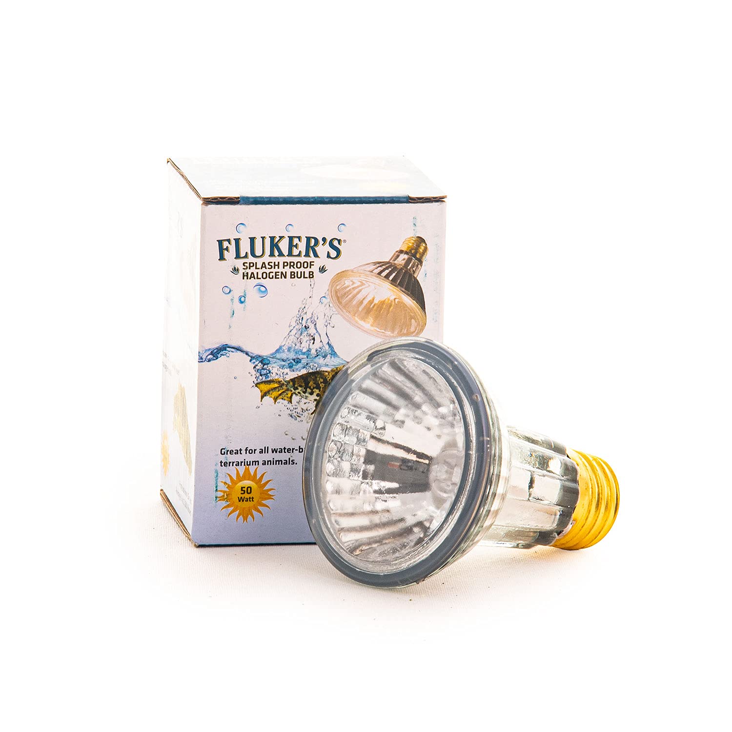 Fluker's Heavy, Duty Splash Proof Halogen Bulb for All Water Based Terrarium Animals, 50 Watt
