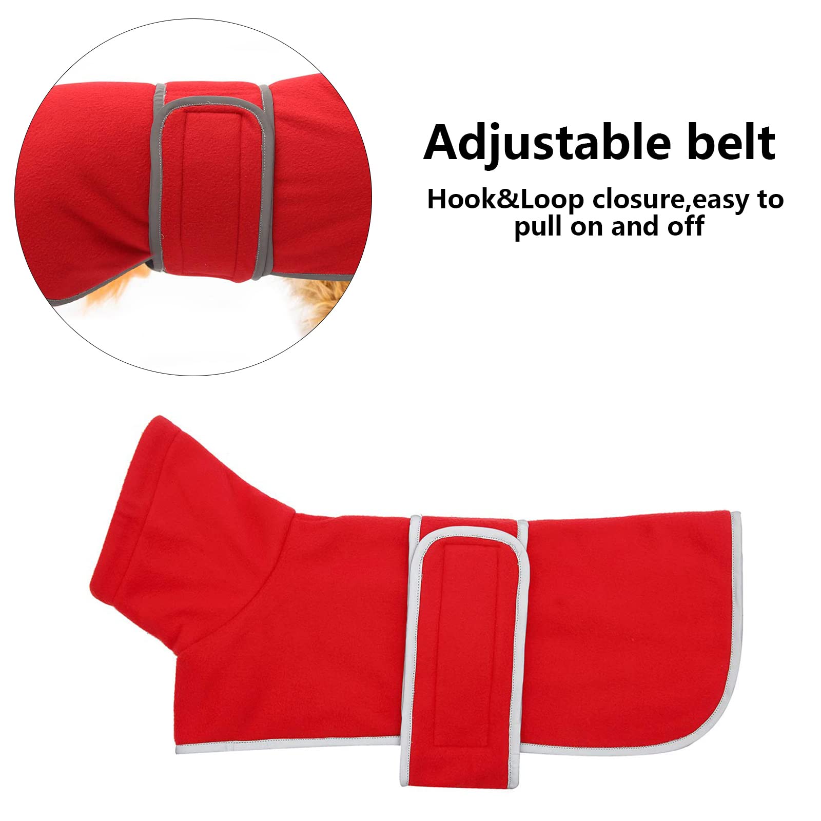 Dachshund Coats Sausage Dog Fleece Coat In Winter Miniature Dachshund Clothes With Hook And Loop Closure And High Vis Reflective Trim Safety - Red - M