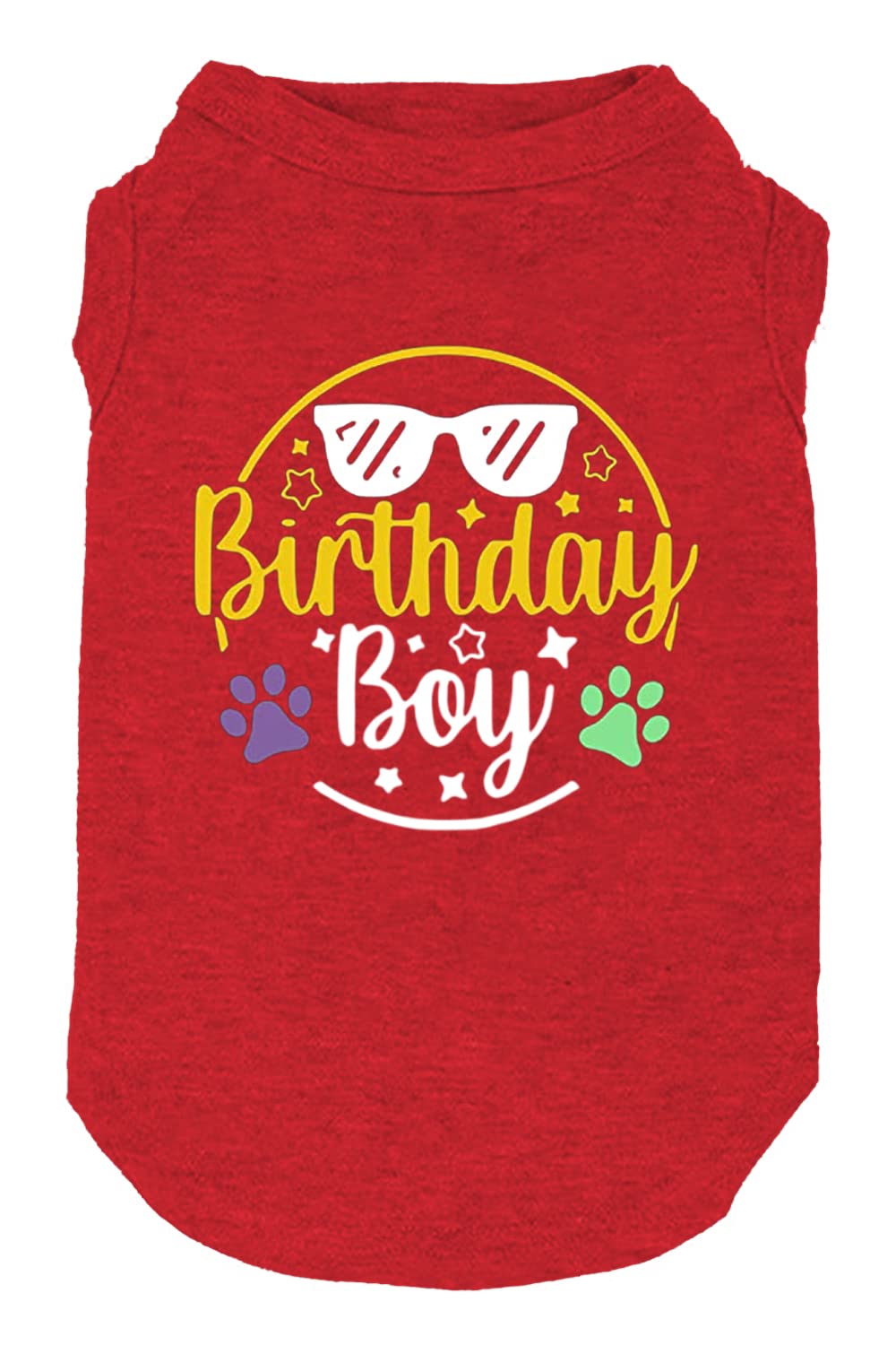Dog Birthday Gift Clothes Boy Girl Birthday Shirt for Small Large Dog Brithday Vest for Doggy Puppy Clothes (1, 2, X-Large, Red2
