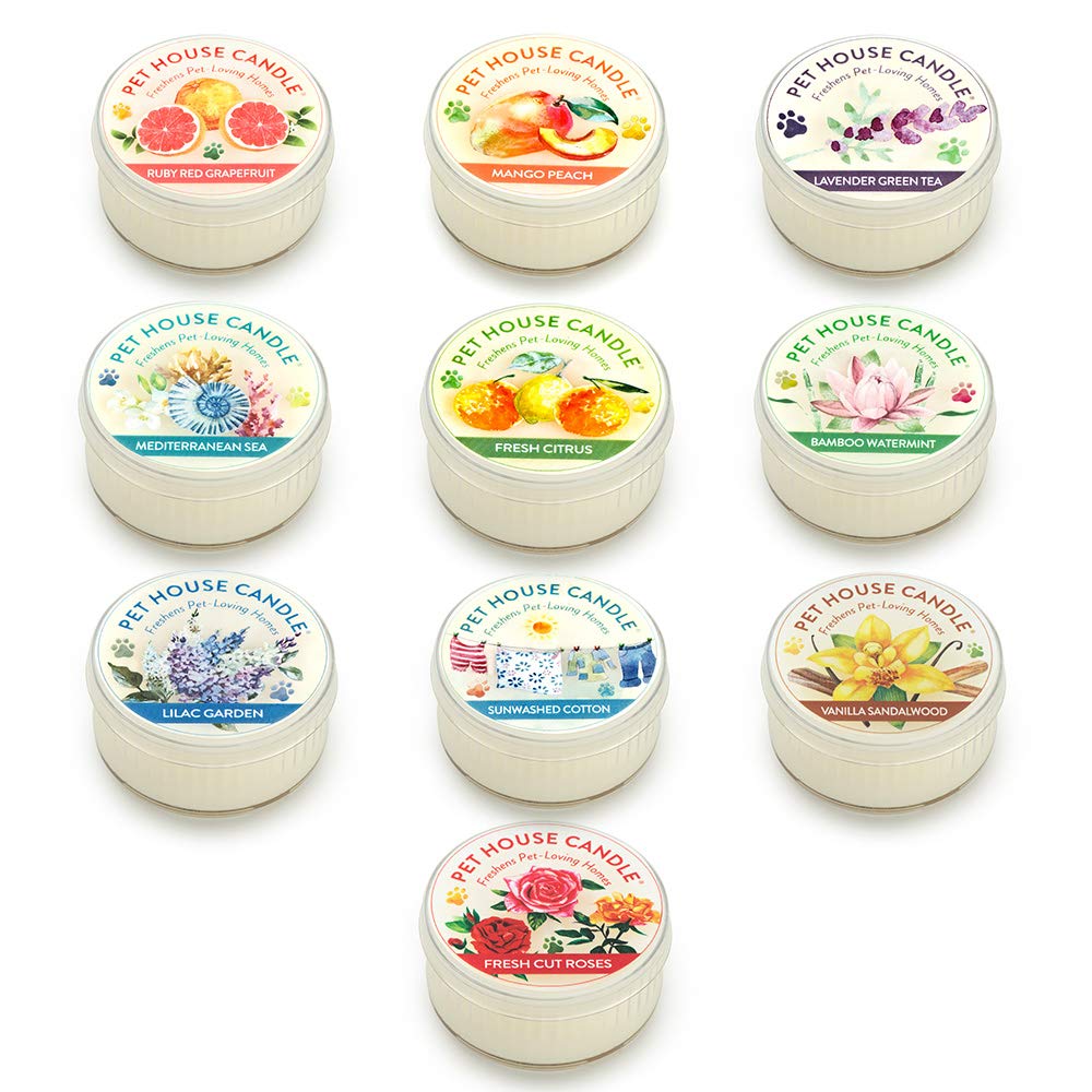 One Fur All Pet House Mini Candles Made With Natural Soy Wax, Plant Based, Pet Friendly Candles, Spring Variety Pack Of 10