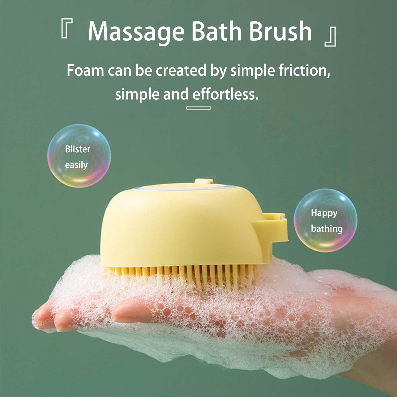 Lrhinetar Dog Bath Brush, Dog Grooming Brush - Silicone Cat Shampoo Comb, Shampoo Dispenser For Kitty And Puppy (Yellow)