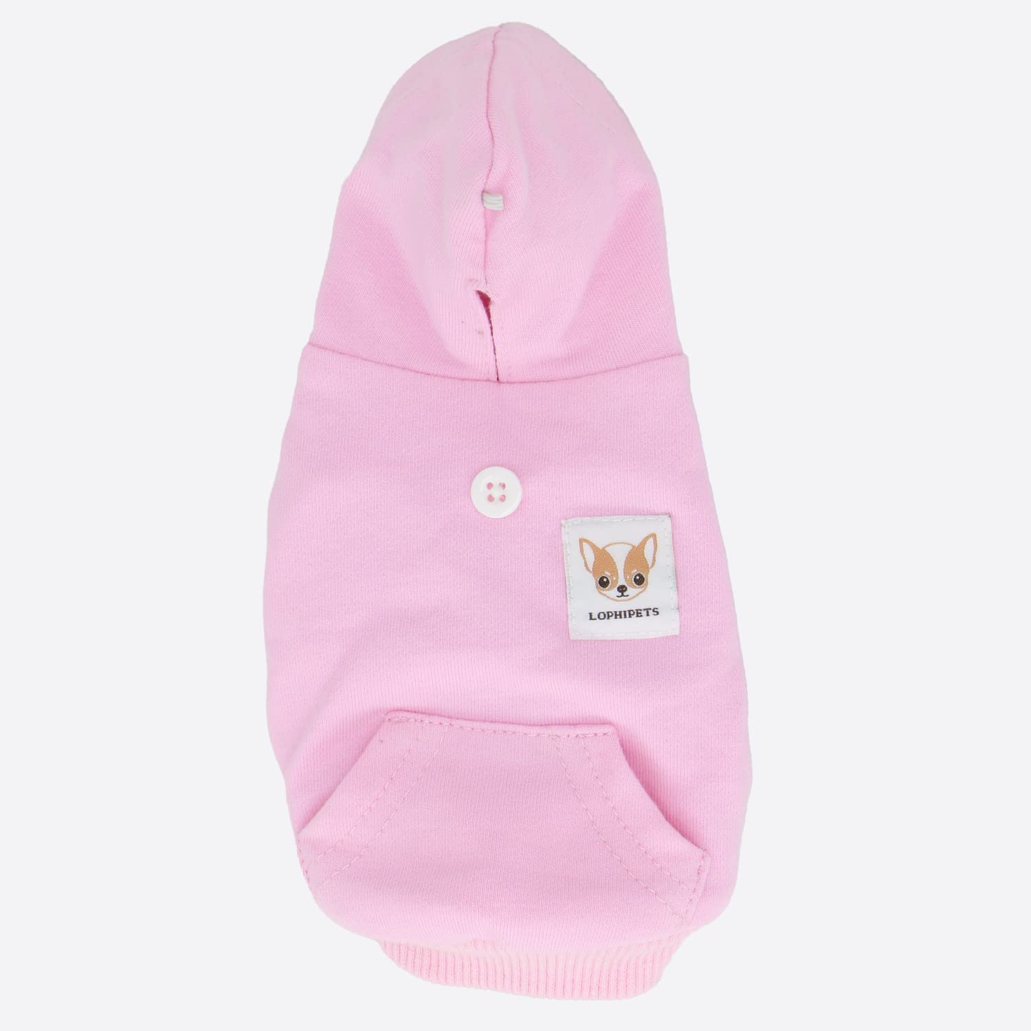 Lophipets Dog Cotton Hoodies Sweatshirts For Small Dogs Chihuahua Puppy Clothes Cold Weather Coat-Pink/Xxs