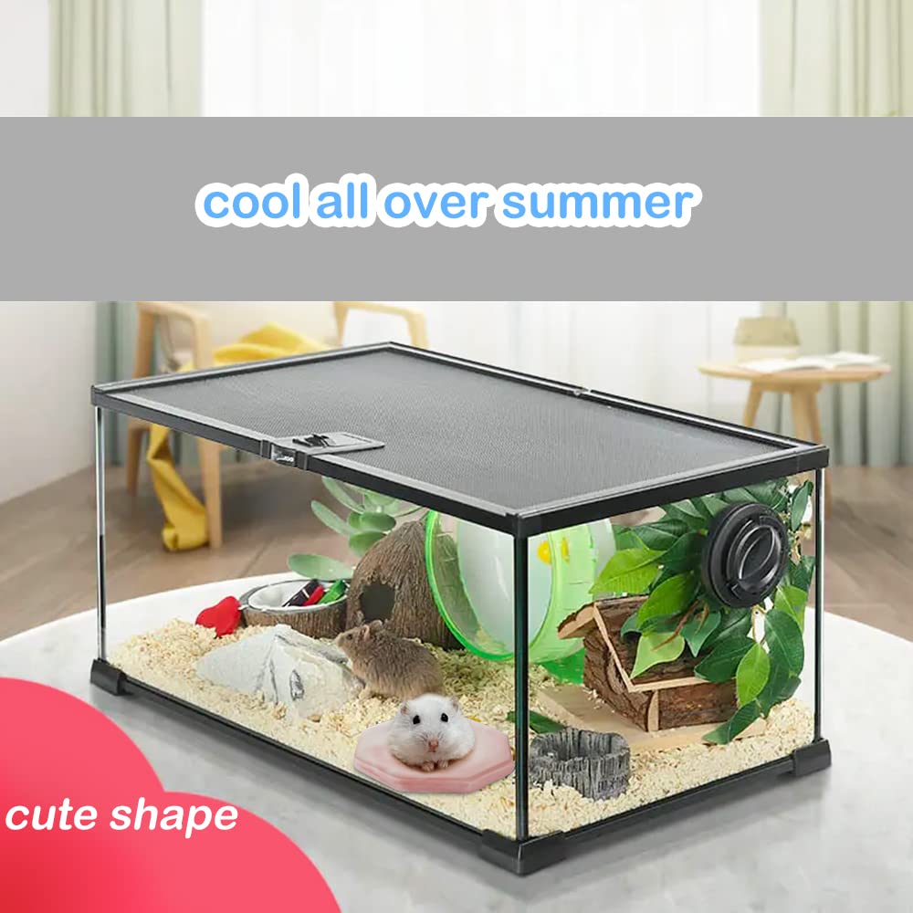 Dqitj Hamster Ceramic Summer Cool Plate Pet Heat Dissipation Plate Octagon Shape Cooling Mat For Hamster And Small Pets (Pink, D