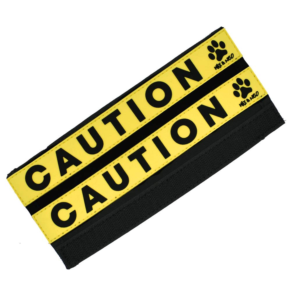Max And Neo Leash Sleeves Caution - We Donate 1 For 1 To Dog Rescues For Every Product Sold (2 Sleeves, Caution)
