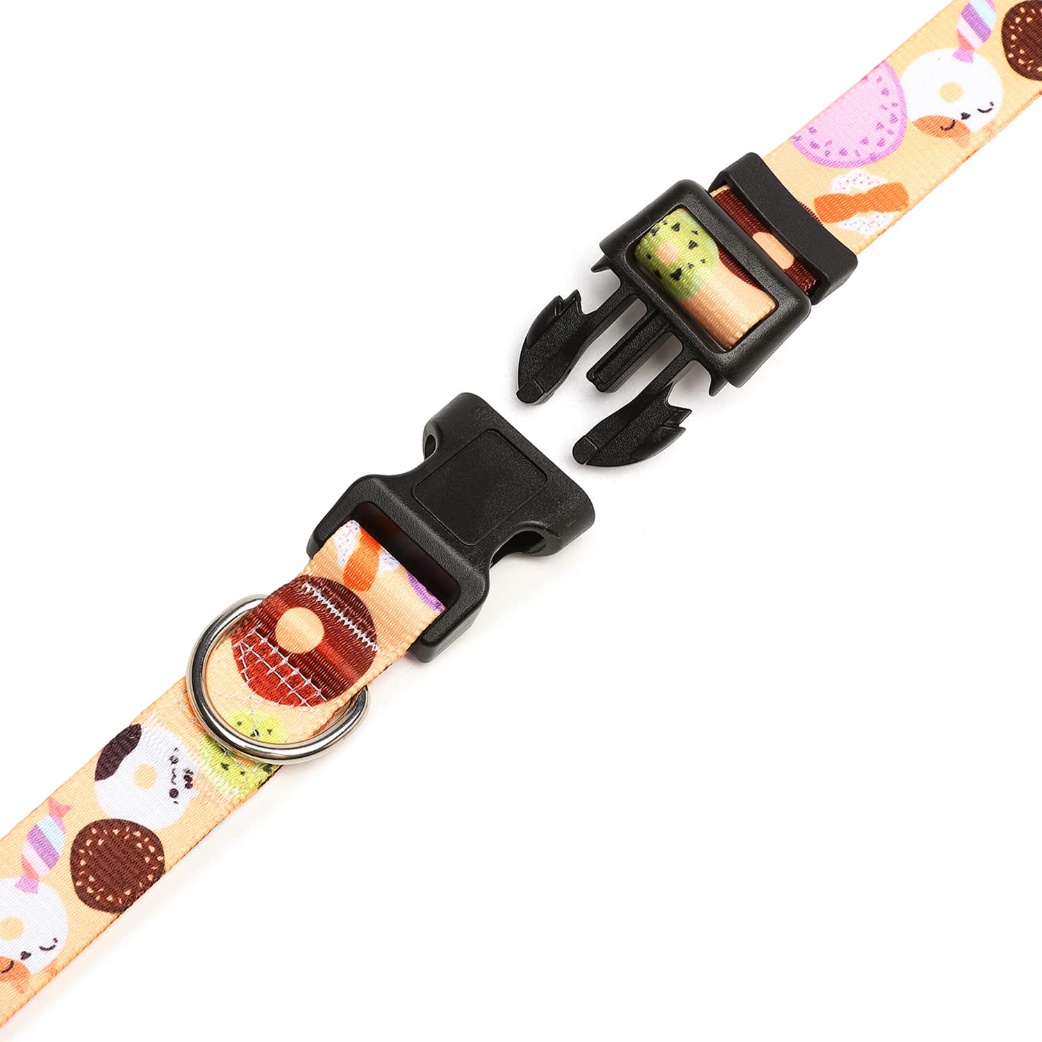 Mercano Adjustable Dog Collar - Special Design Patterns, Soft Nylon Comfortable Durable Pet Collar For Small Medium Large Dogs (S, Beige Cookie)