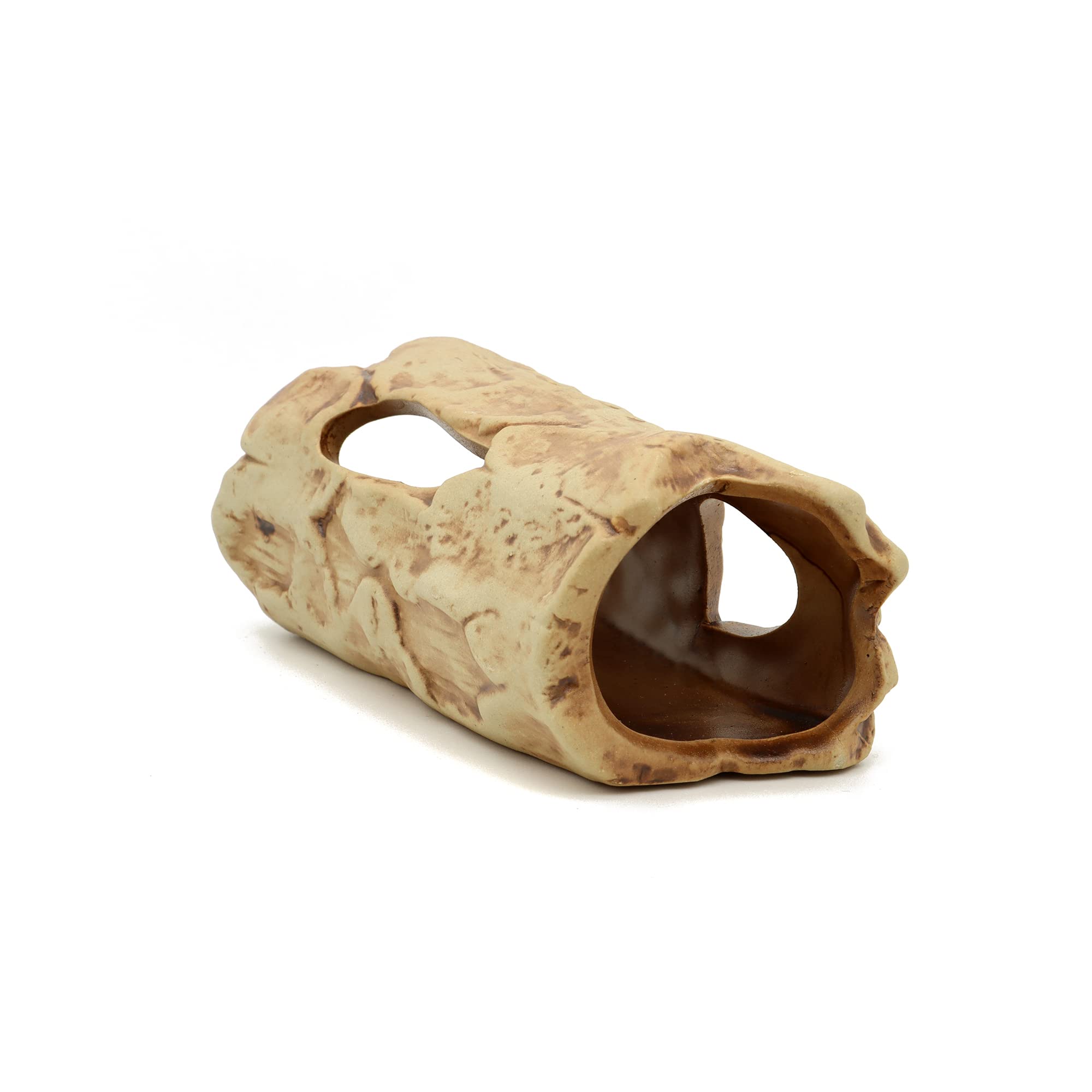 Alegi Aquarium Decorations Log Betta Fish Tank Accessories Ceramic Cave, Betta Fish Toys Decor Hideout For Shrimp Cichlid Hiding Breeding