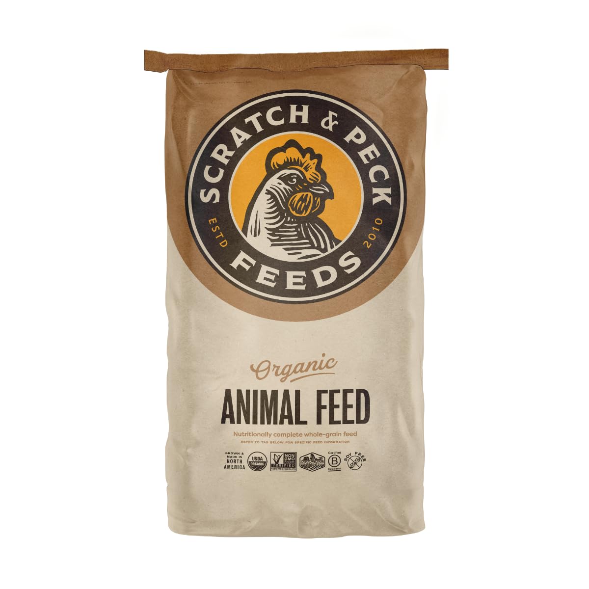 Scratch and Peck Feeds Organic Layer Chicken Feed with Corn for Chickens and Ducks - 25-lbs - Non-GMO Project Verified, Always S