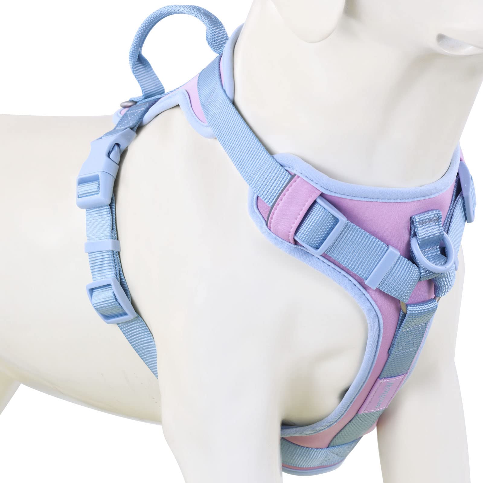 Wolfone No Pull Dog Harness Adjustable Soft Padded Pet Vest With Control Handle Adorable Daily Harness For Dogs(Sweet Lilac Xs)