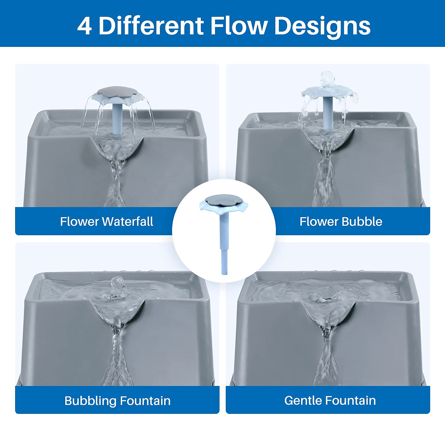 Toread Cat Water Fountain, 90Oz/2.6L Automatic Drinking Water Dispenser With 5 Washable Replacement Filters, Ultra Quiet Pump For Kitty, Cat, Small Dog, Anti Spill Running Water Bowl