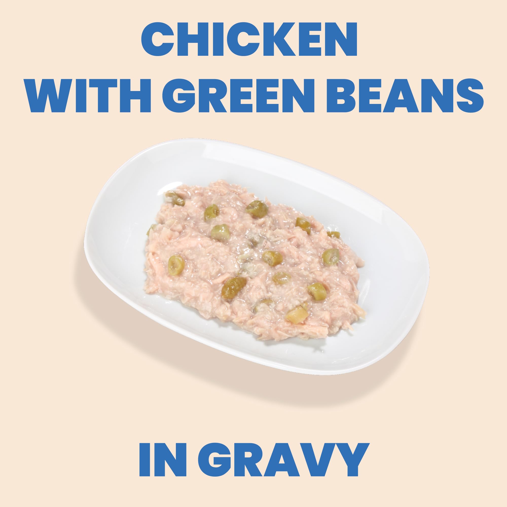 almo nature HQS Complete CAT Wet Cat Food Chicken Recipe with Green Beans in Gravy - Grain-Free Cat Food Canned, 2.47 oz (Pack o