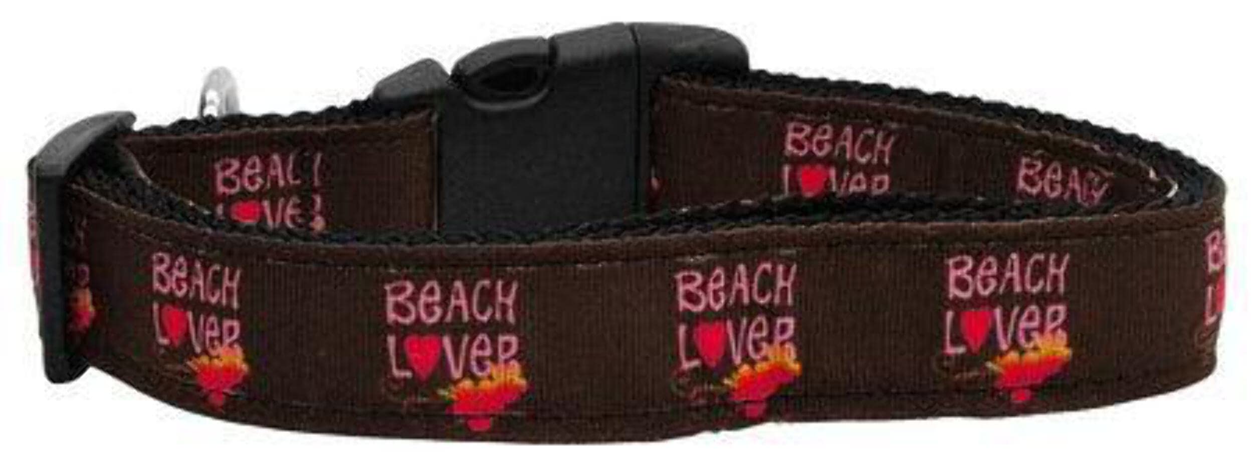 Pet Dog & Cat Nylon Collar or Leash, &quot;Beach Lover&quot; XL Collar