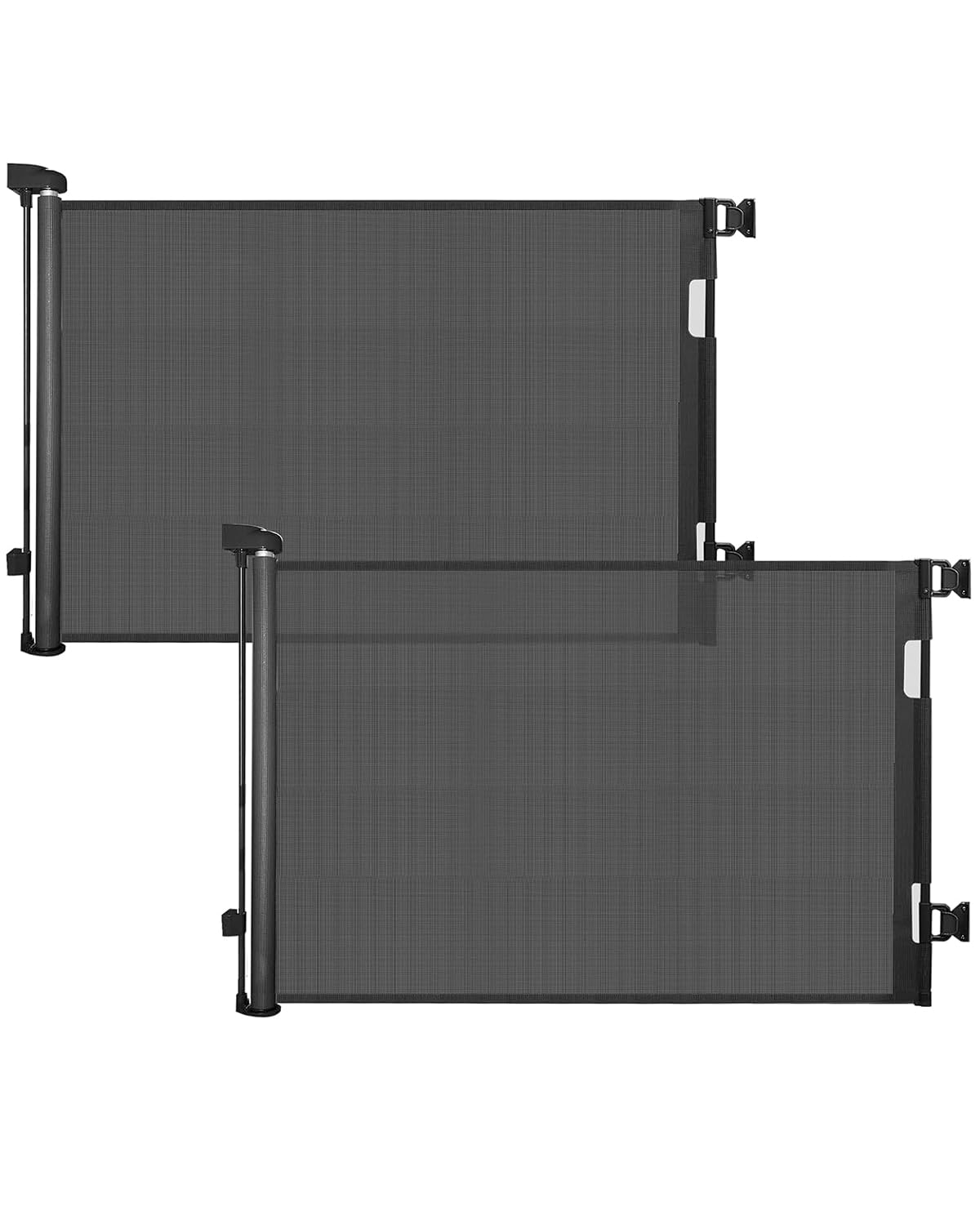 Veraste 2 Pack Retractable Baby Gate,Mesh Baby Gate Or Mesh Dog Gate,33' Tall,Extends Up To 55' Wide,Child Safety Gate For Doorways, Stairs, Hallways, Indoor/Outdoor（Black,33'X55'