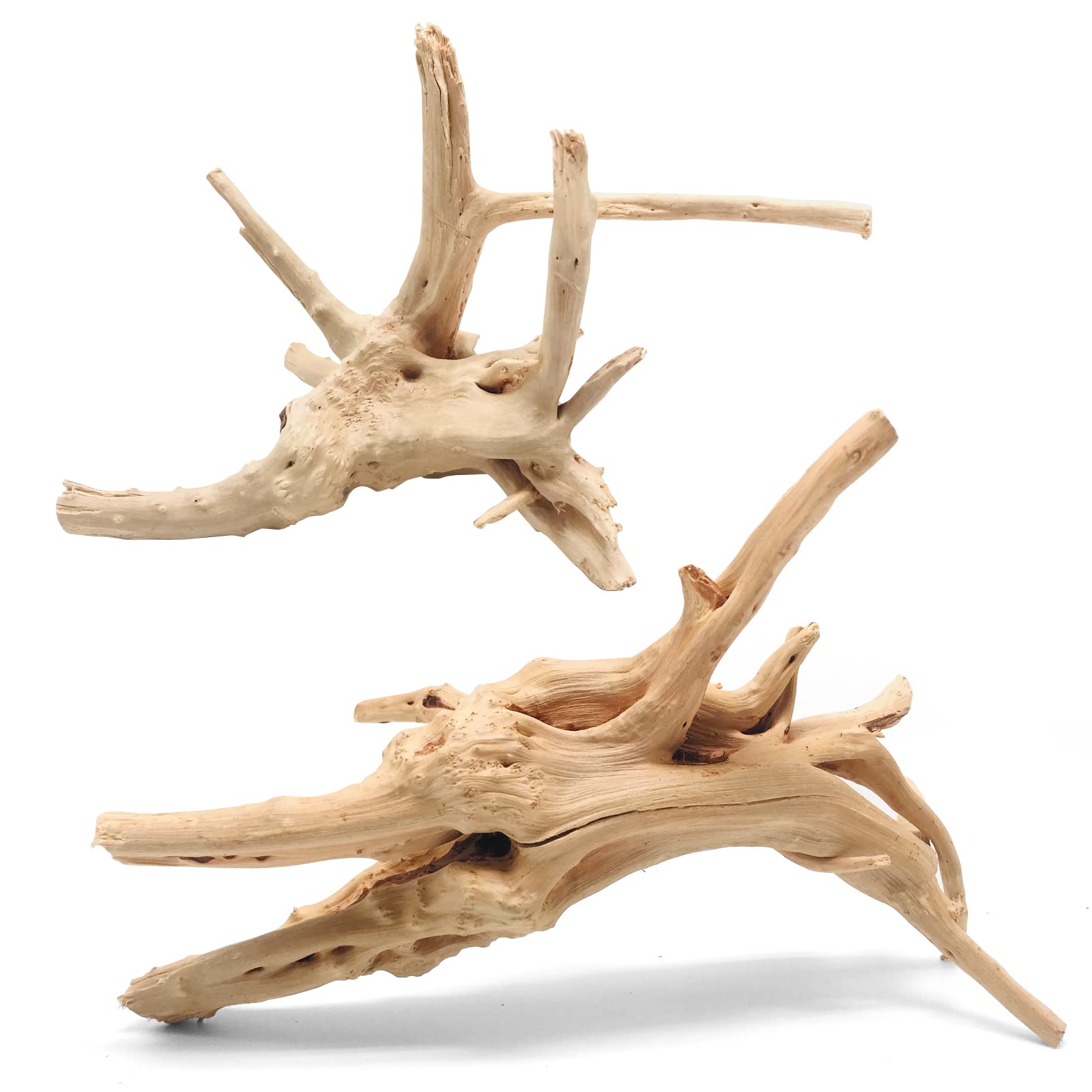 Wdefun Driftwood For Aquarium Decor 12-14 Inch Length Large Spider Wood Ornament Natural Branches For Fish Tank Decorations 2 Pcs