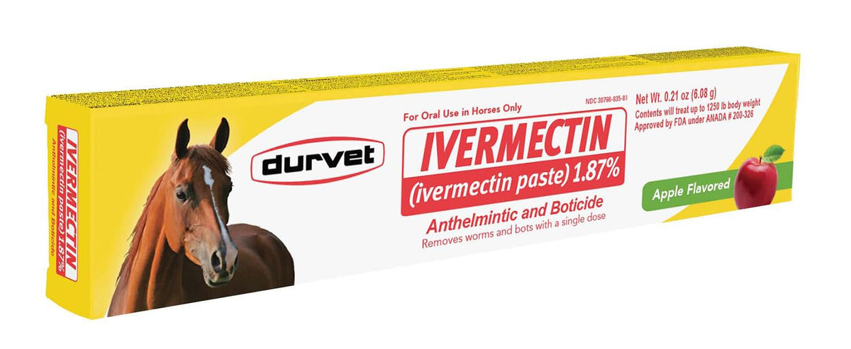 Ivermectin Paste Dewormer - 6.08G Dose @ 1.87%-Apple Flavored