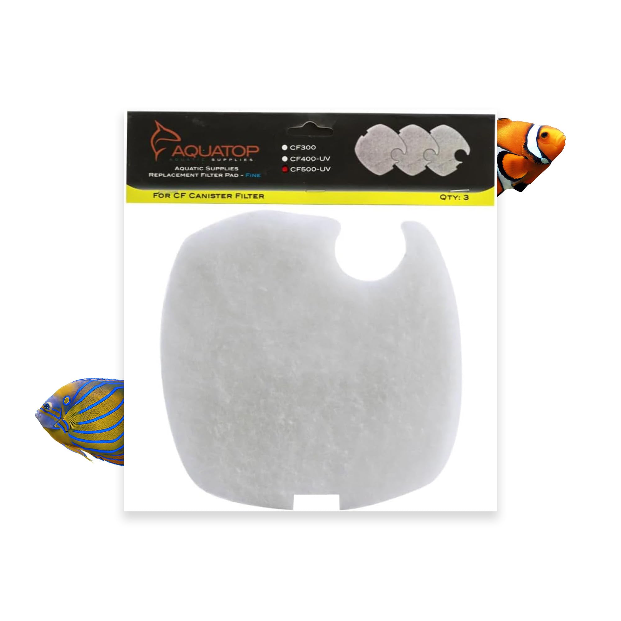 Aquatop Replacement White Filter Pads For Cf-500Uv & Cf-500Uvmkii – For Clear Water – Traps Dirt & Waste – Easy To Install