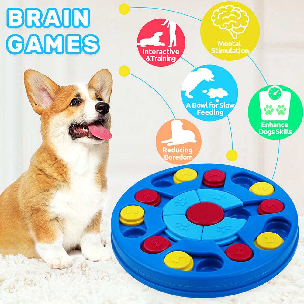 Joansan Dog Puzzle Toys Interactive Puzzle Game Dog Toy for Smart Dogs IQ Stimulation Treat Puzzle Toy for Dogs Treat Training,P