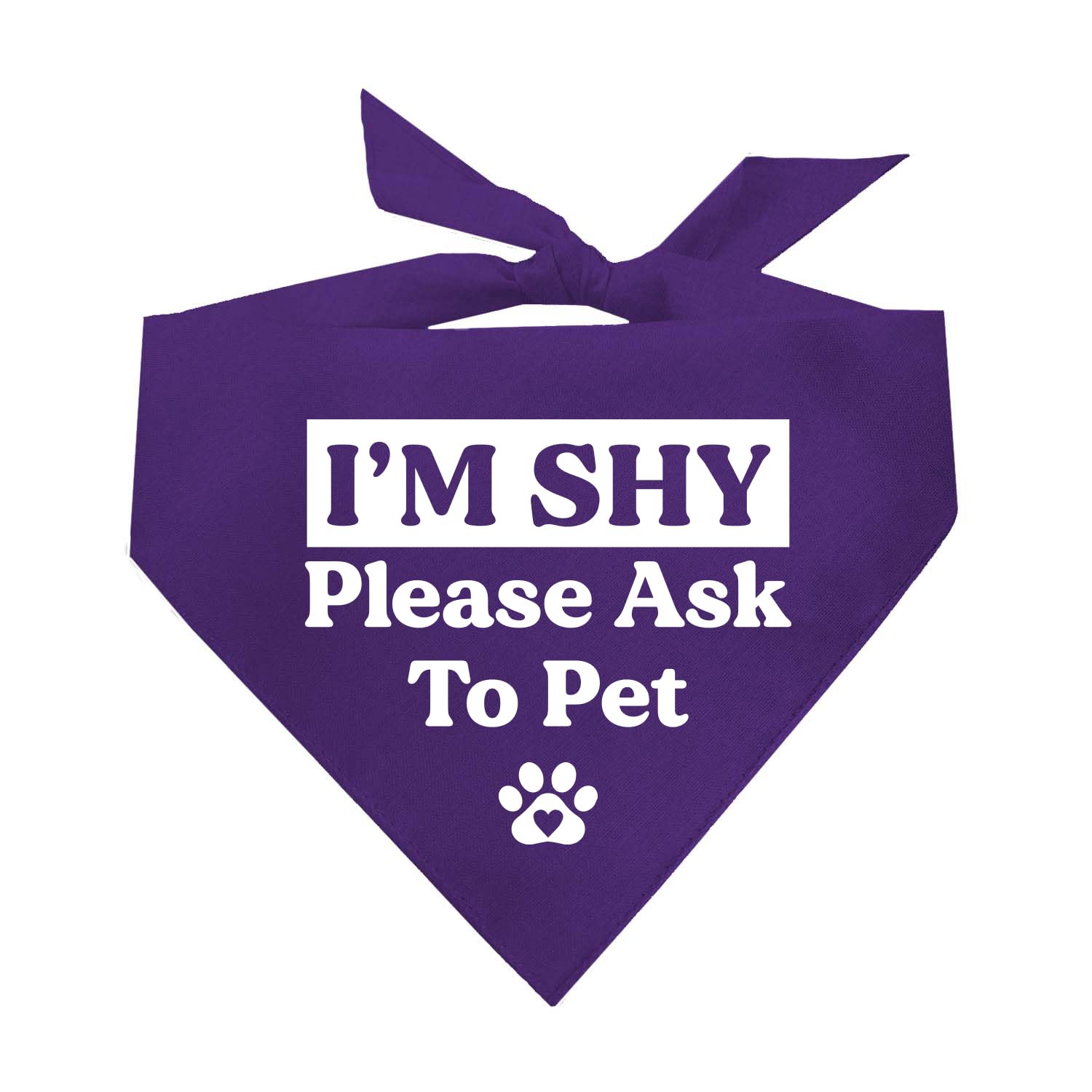 I'M Shy Please Ask To Pet Dog Bandana (Purple, Xs 590)