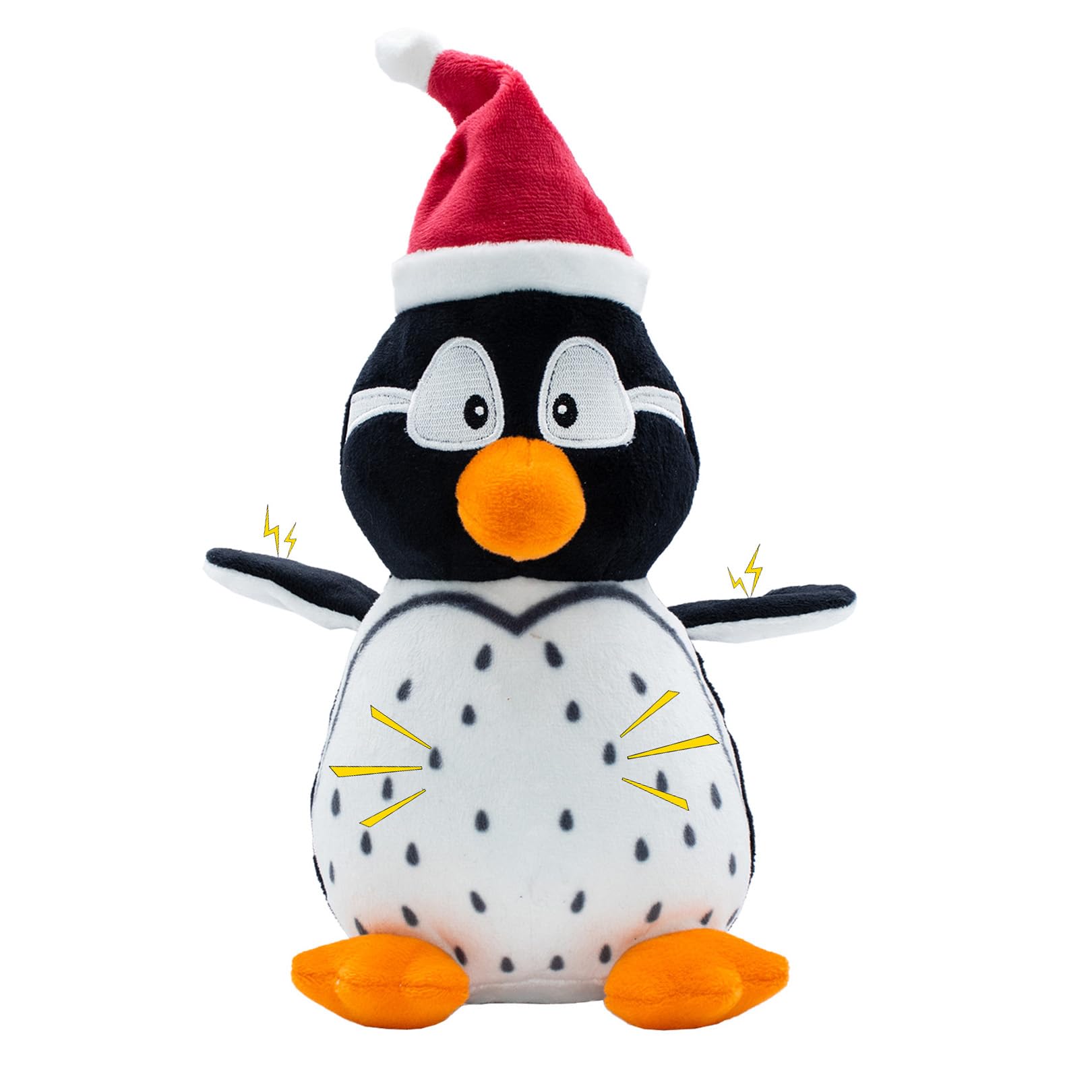 Cneeeeeb Dog Toys Squeaky Interactive Puppy Teething Chew Toy Stuffed Pp Cotton Crinkle Sound Paper Tail,Penguin Shape For Large