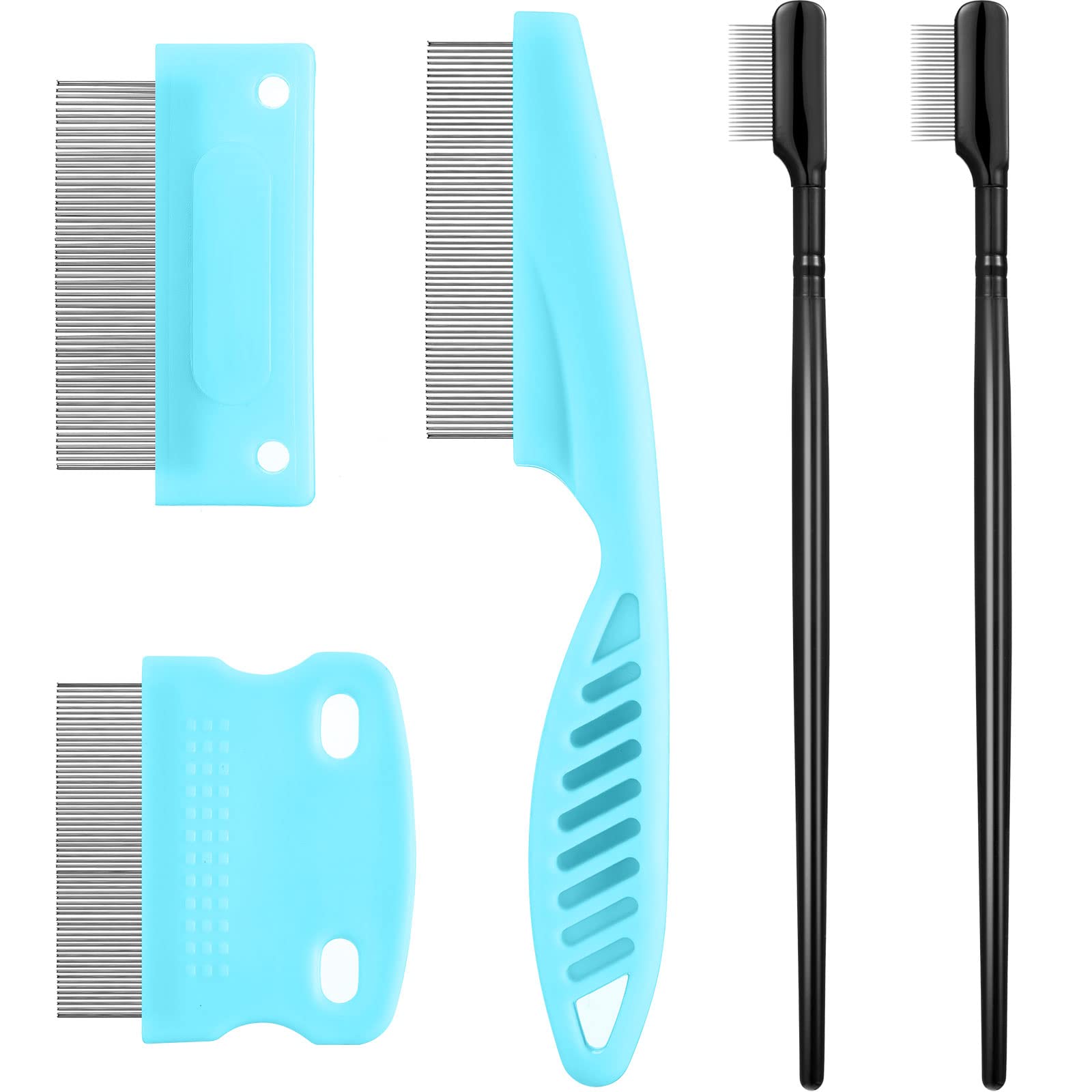 5 Pieces Dog Eye Combs Tear Stain Remover Combs Pet Grooming Comb For Small Dogs Gently Removing Eye Mucus And Crust (Light Blue