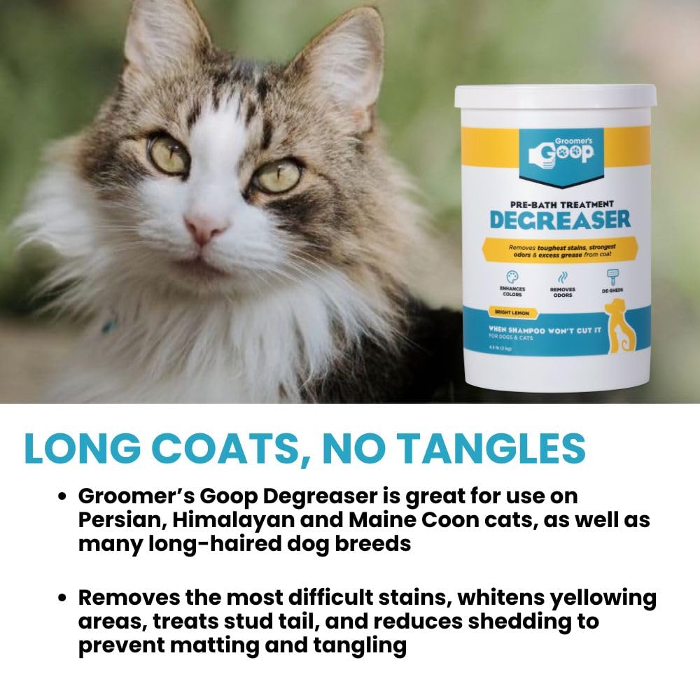 Groomers Goop Pre-Bath Pet Degreaser Treatment - Professional Strength Formula Removes Tough Oil & Grime from Dog & Cat Coats, C