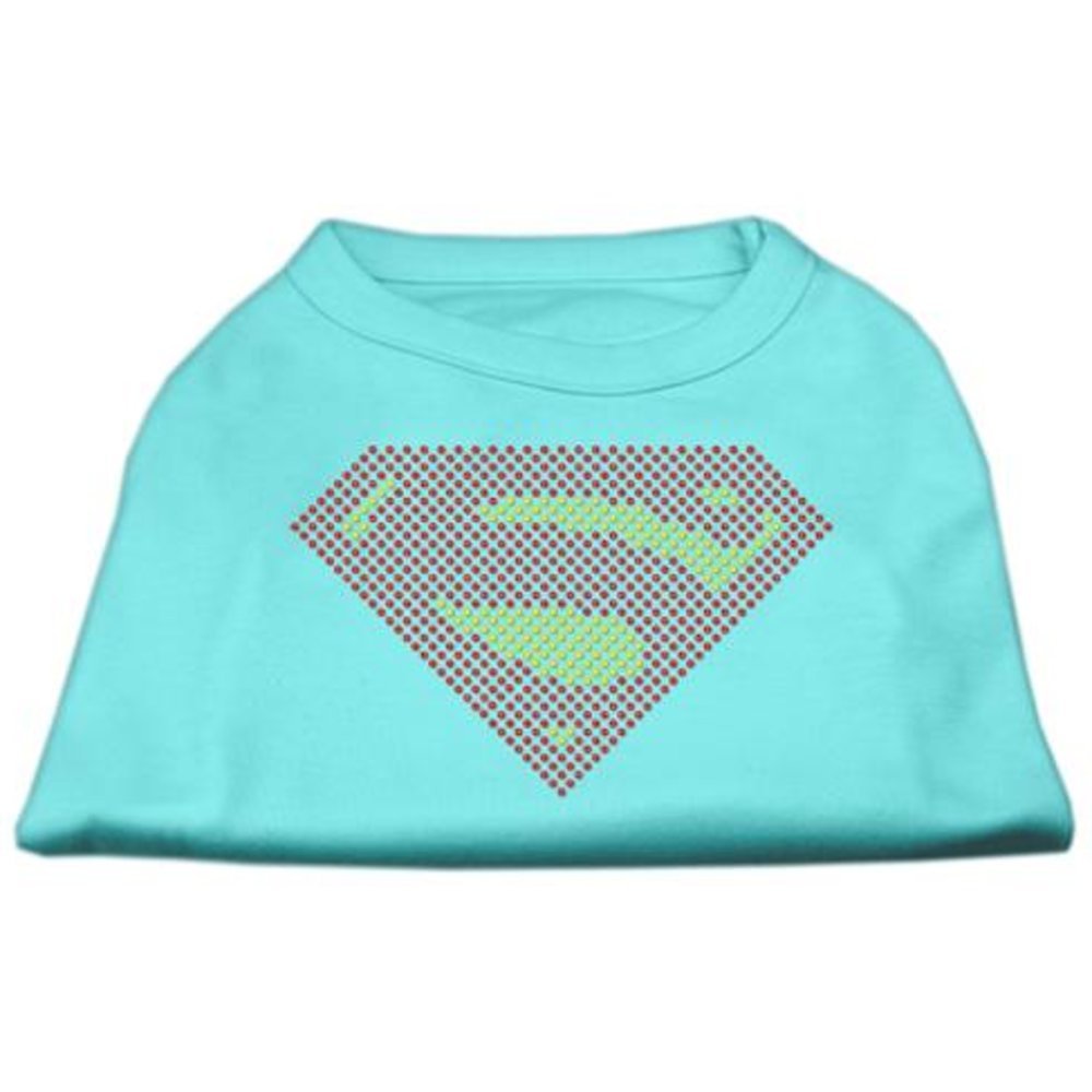 Mirage Pet Products Super Rhinestone Pet Shirt, Small, Aqua