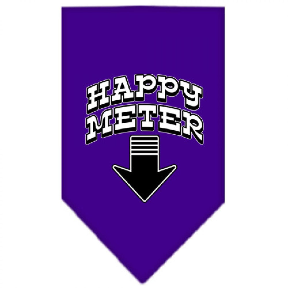 Pet and Dog Bandana Screen Printed, &quot;Happy Meter&quot; Purple Large
