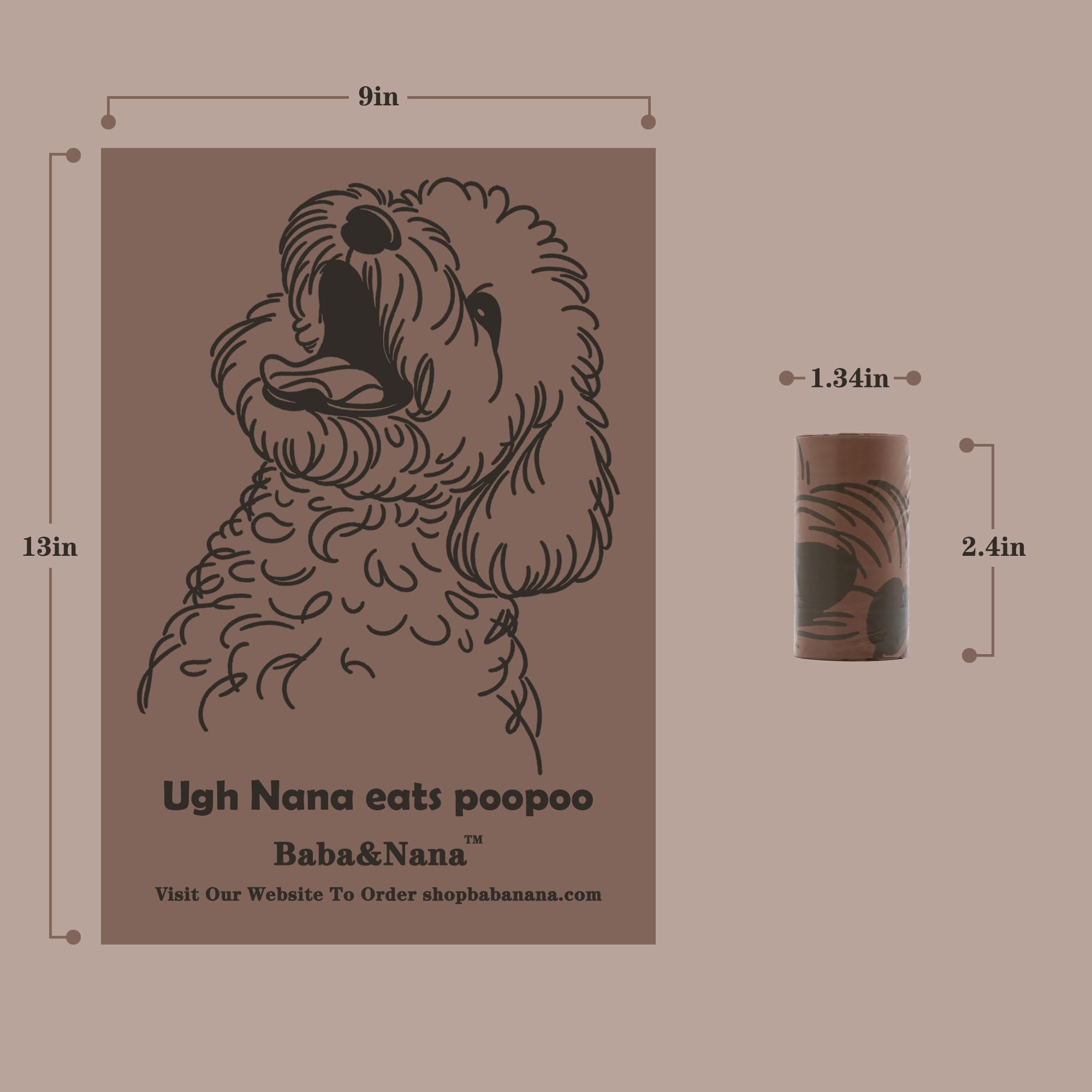 Baba&Nana Dog Poop Bag Rolls, Coffee Scented And Extra Thick Waste Bags, 20 Rolls Of 100% Leak Proof Doggie Poop Bags For Scoope