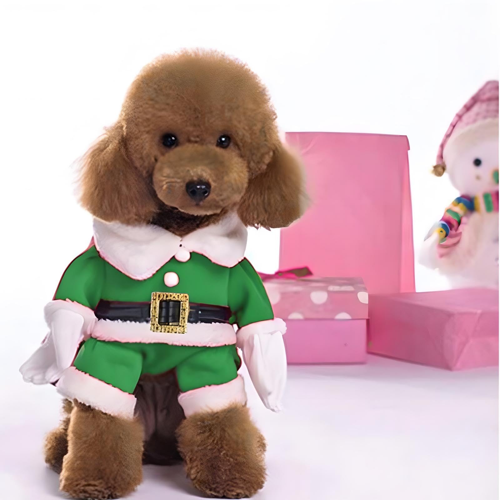 Nacoco Pet Christmas Costumes Dog Suit With Cap Santa Claus Suit Dog Hoodies Cat Xmas Costumes (Green, Xxl)