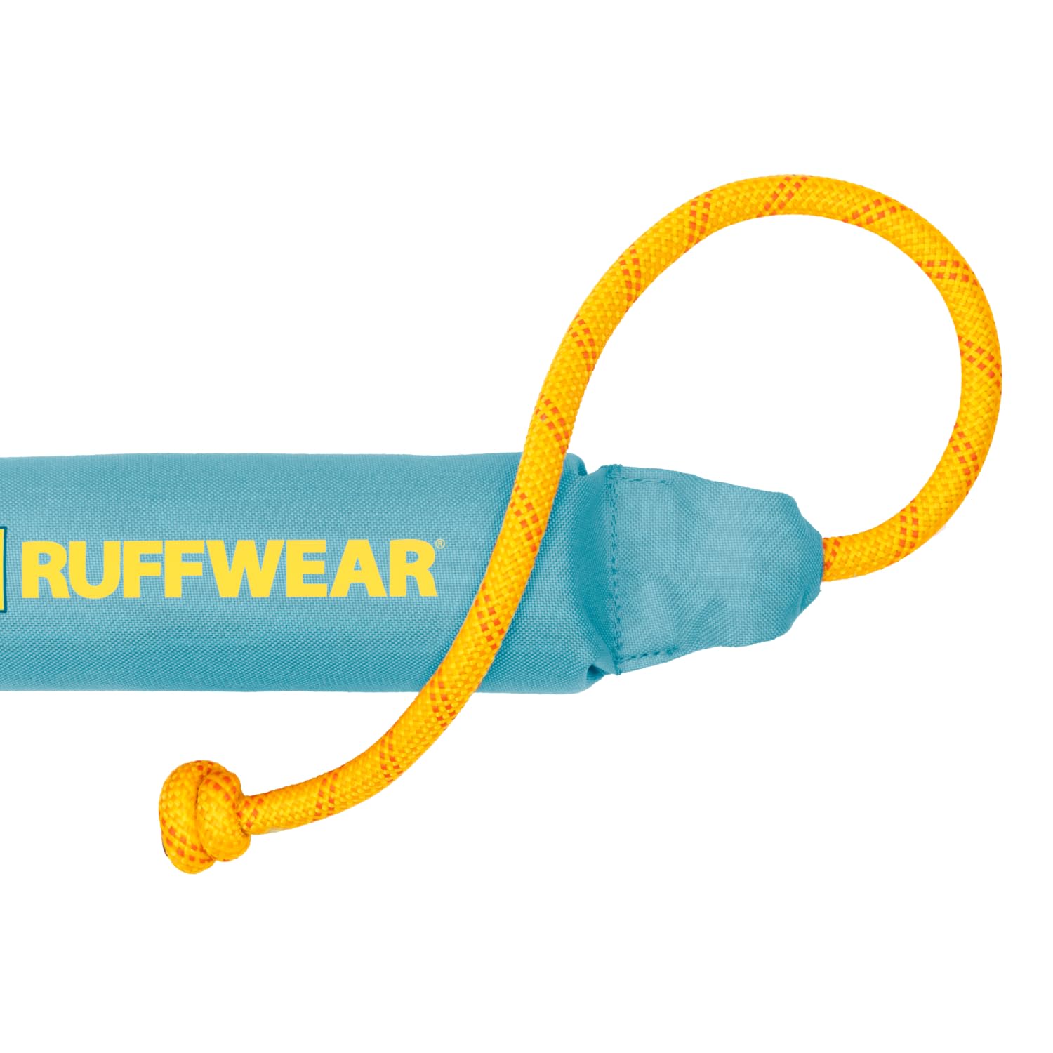 Ruffwear Lunker Throw Toy For Dogs - Durable, Soft Fabric Toy With Rope Handle For Fetch And Tug On Land & Water, Biolumin Blue,