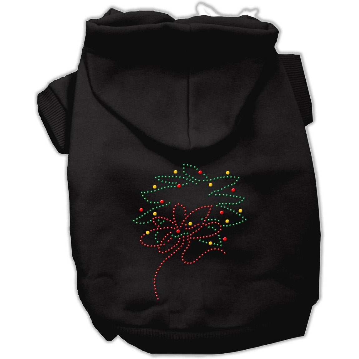 Mirage Pet Products 16-Inch Christmas Wreath Hoodie, X-Large, Black
