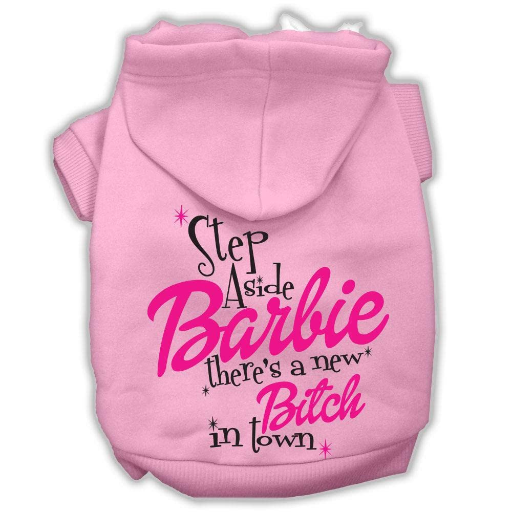 Mirage Pet Products New Bitch In Town Screenprint Hoodie, Xx-Large, Light Pink
